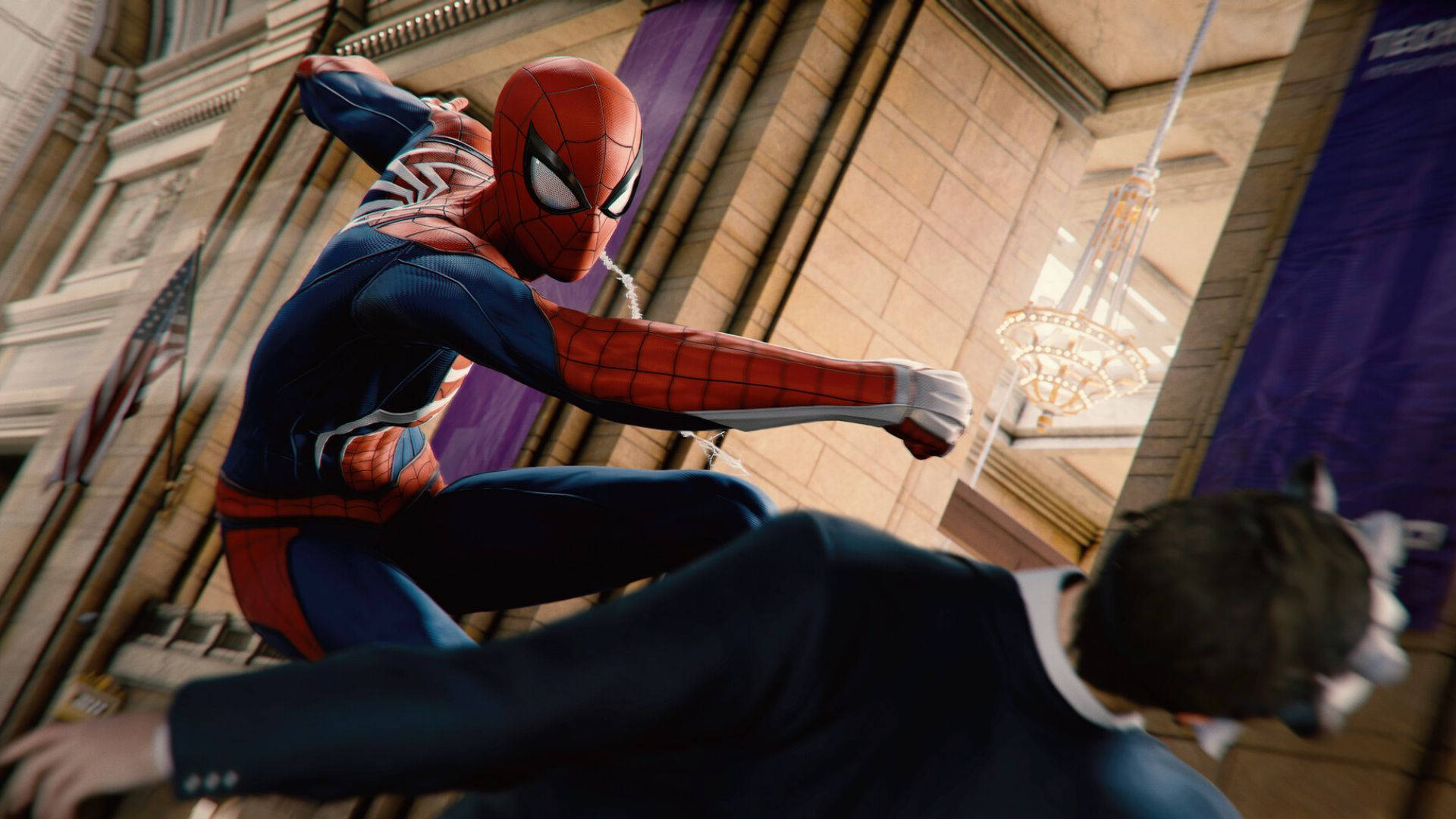 4k Spiderman Slapping A Man Background