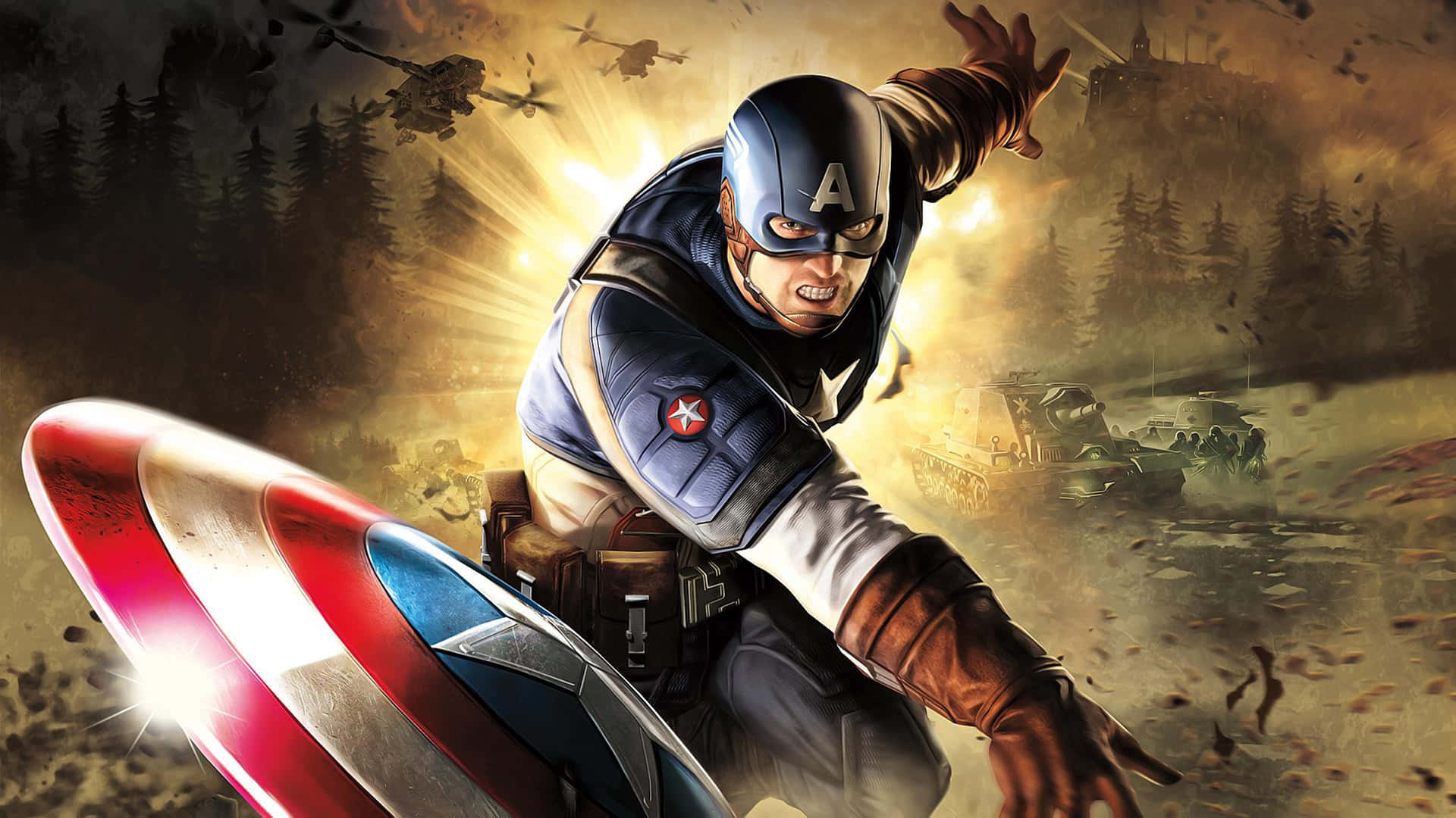 4k Superhero Captain America Fanart Background