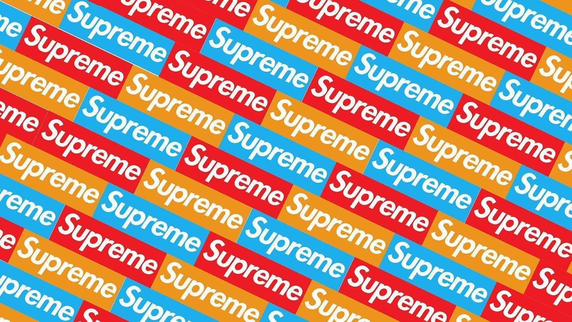 4k Supreme In Yellow Red And Blue Pattern