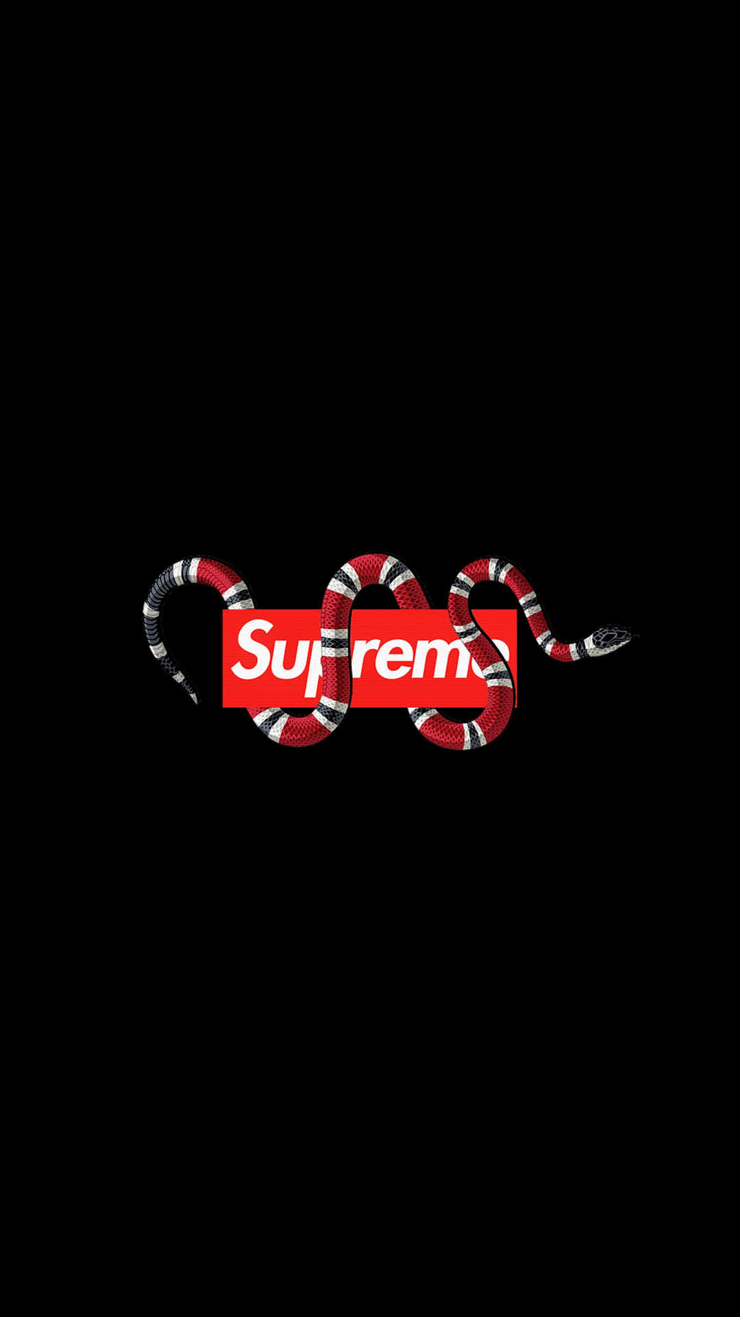 4k Supreme Logo And Red Snake Background