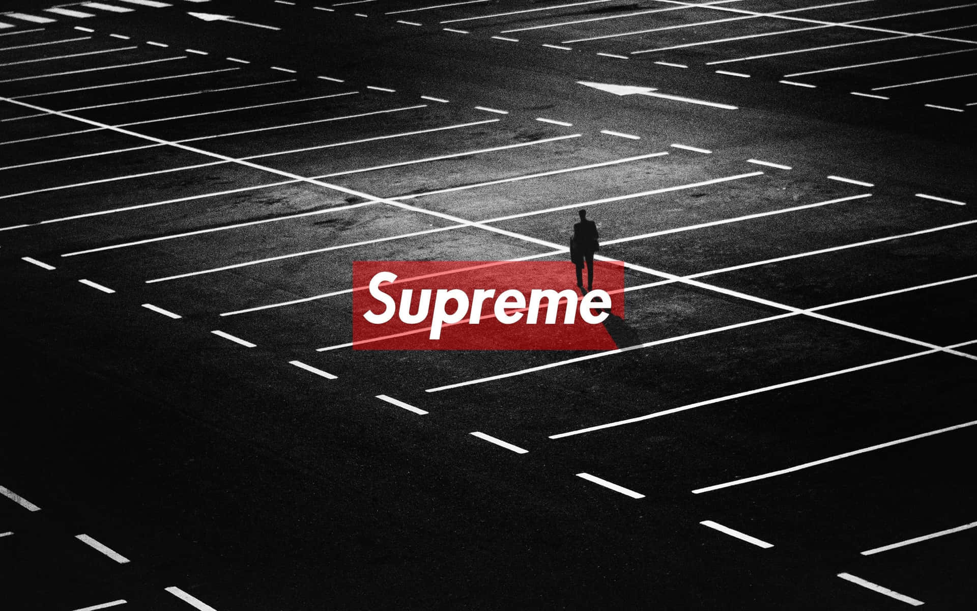 4k Supreme Monochrome Empty Parking Lot Background