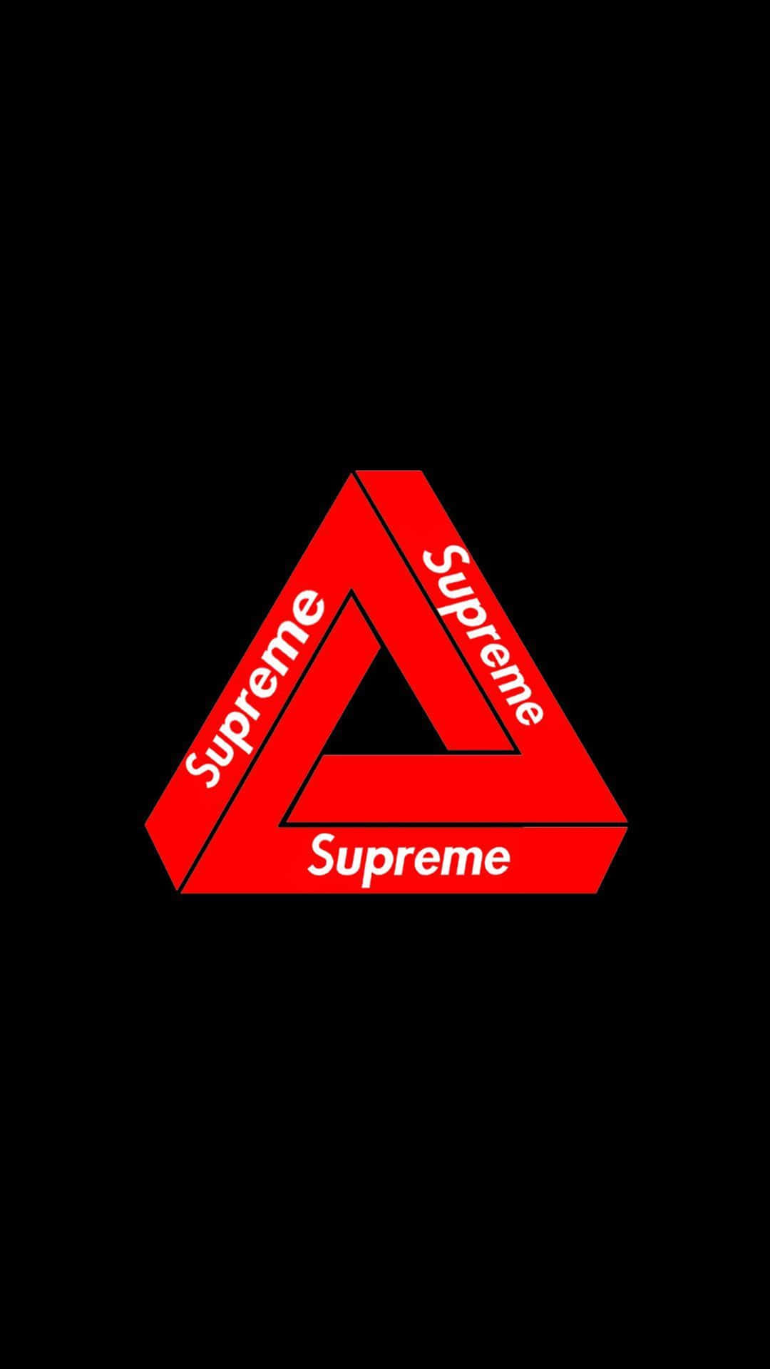 4k Supreme Red And Black Triangle Background