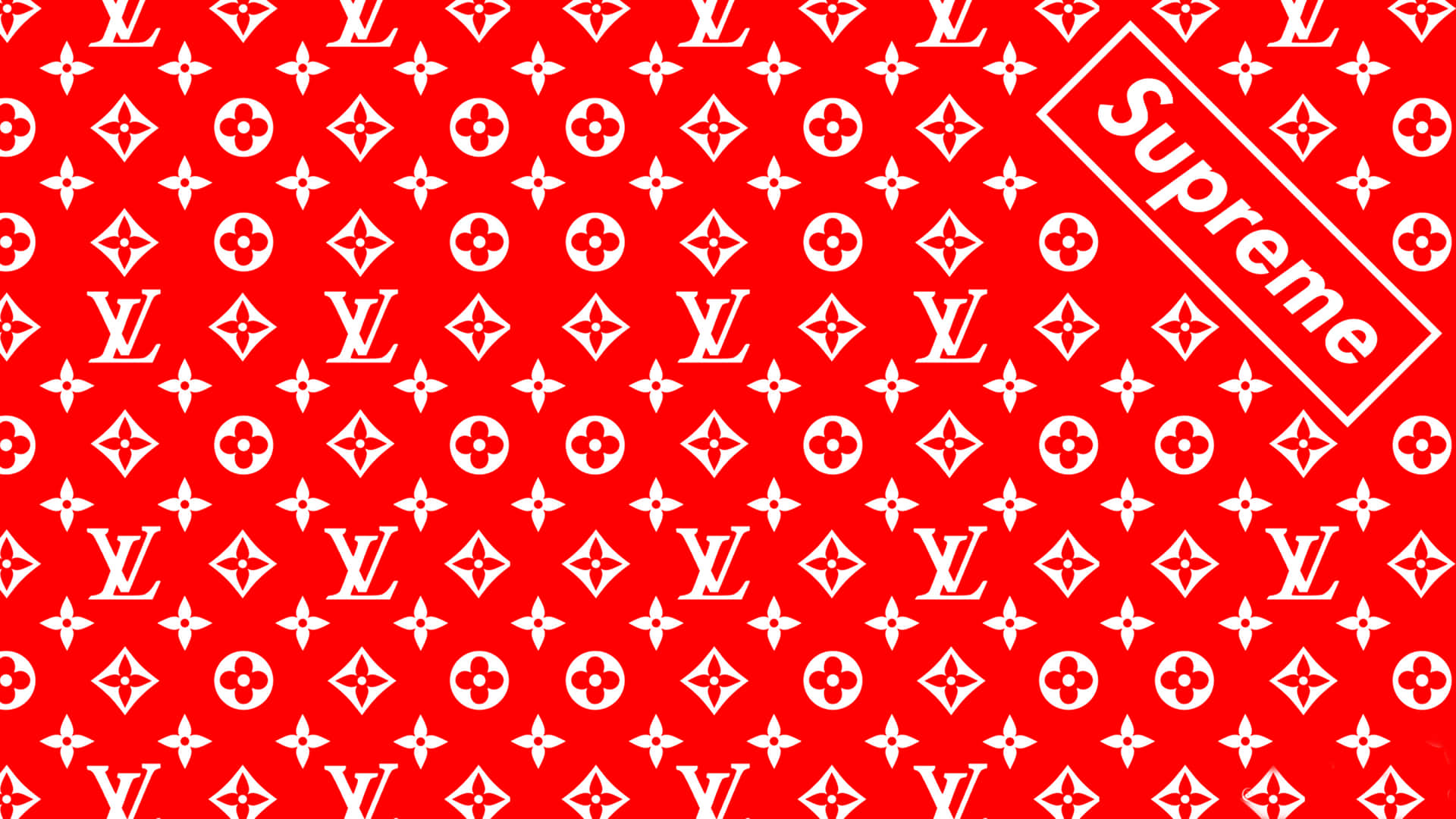 4k Supreme Red Louis Vuitton Background