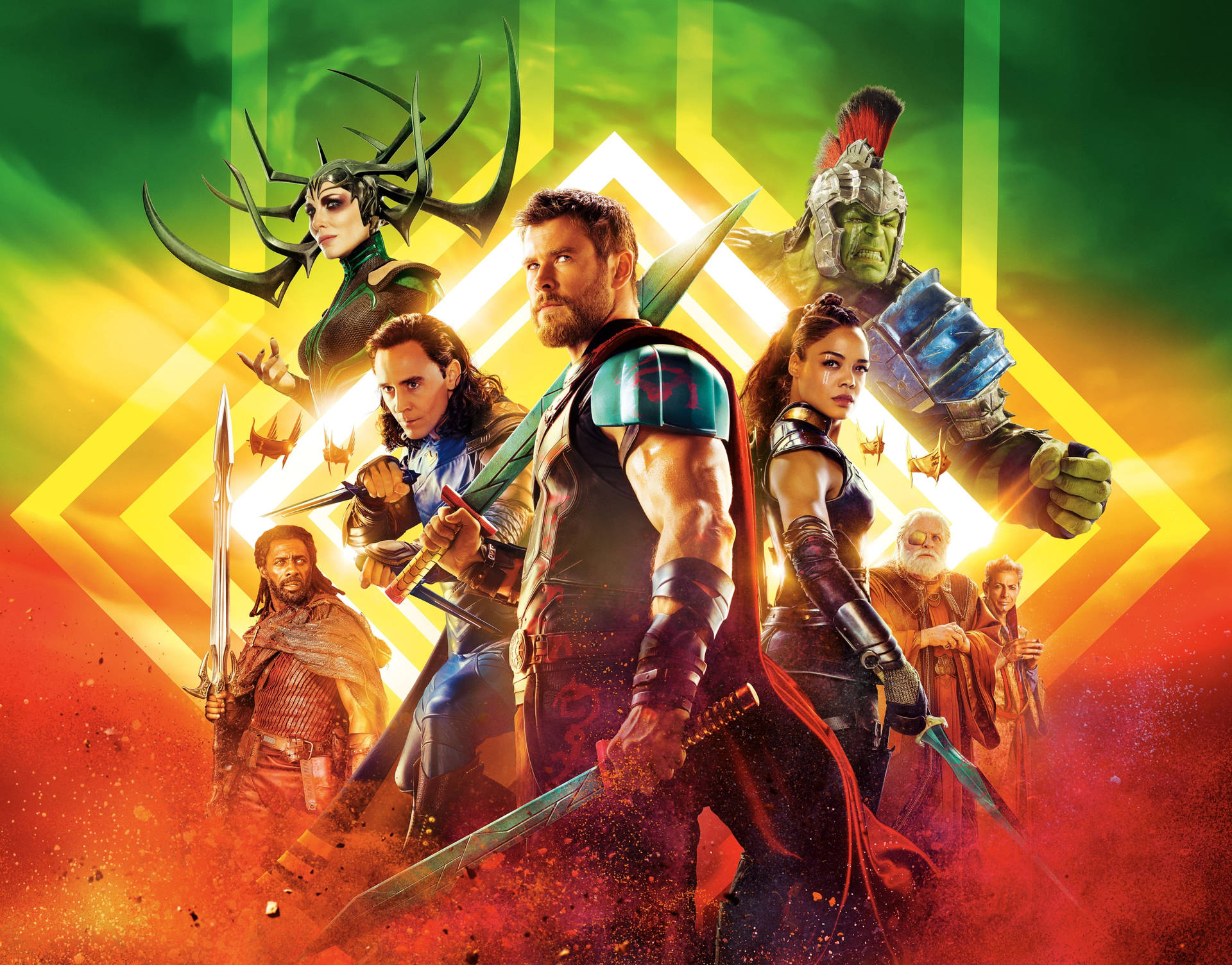 4k Thor: Ragnarok Film Characters Background