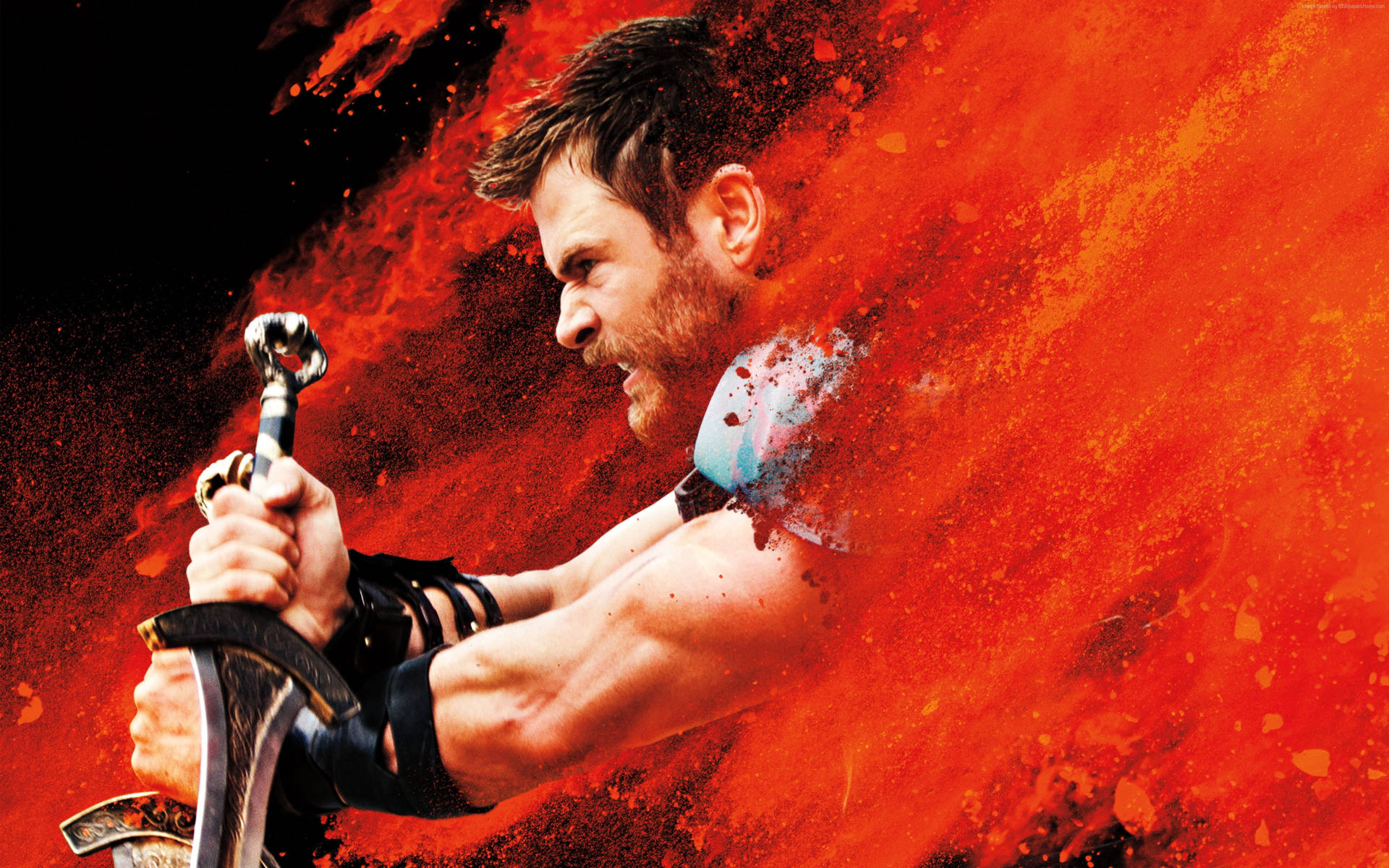 4k Thor: Ragnarok Poster Of Chris Hemsworth Background