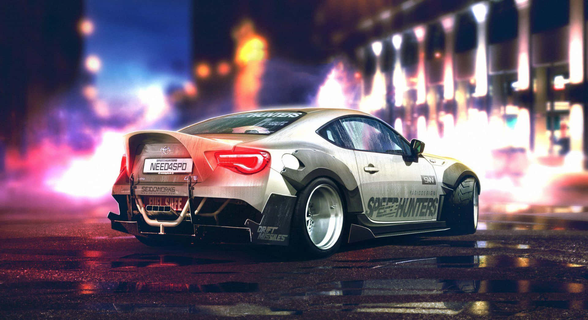4k Toyota 86 Car Tokyo City Background