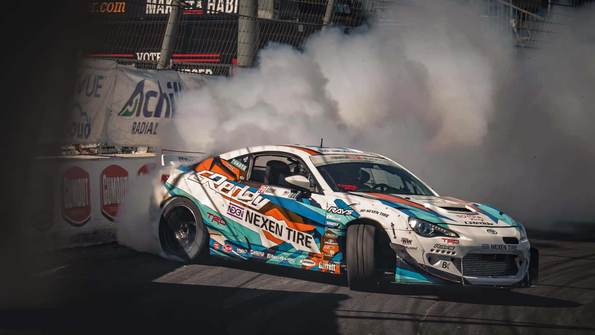 4k Toyota 86 Formula Drift Smoke Background
