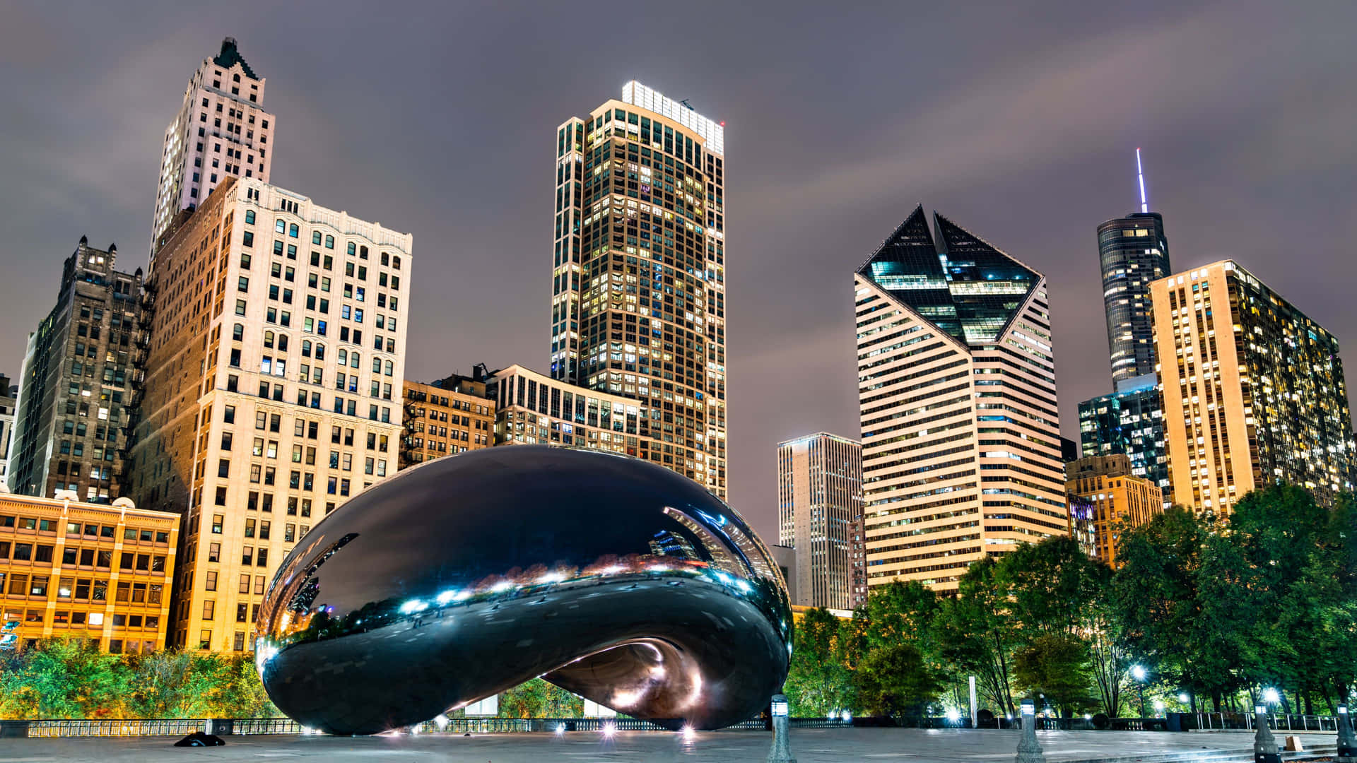 4k Ultra Hd Chicago City Millennium Park Background