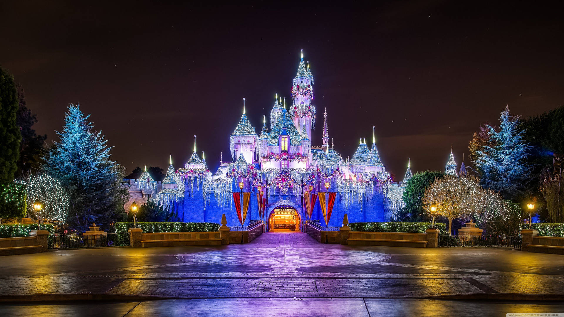 4k Ultra Hd Christmas Walt Disney World Resort Background