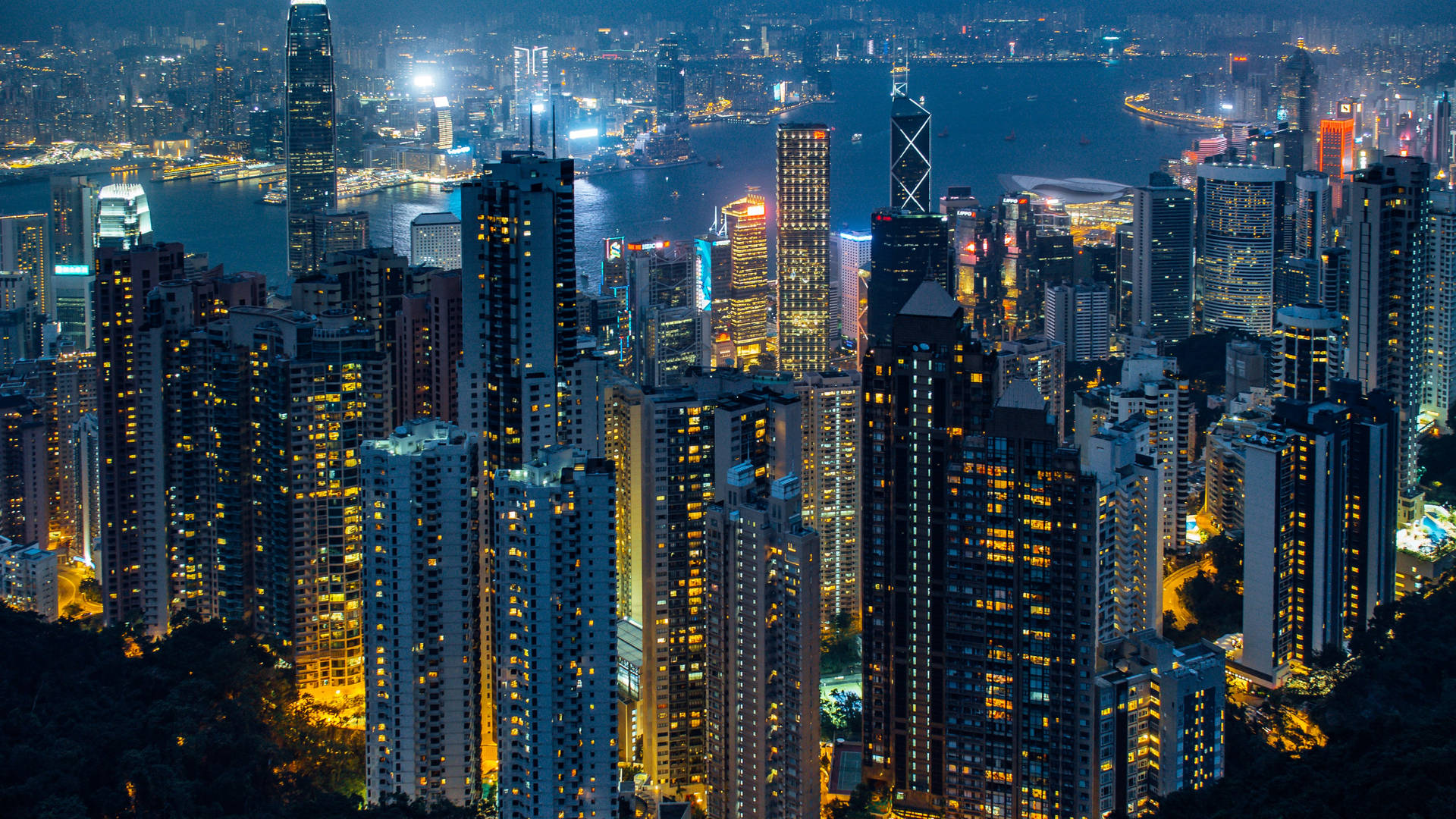 4k Ultra Hd City Of Hong Kong Skyline Background