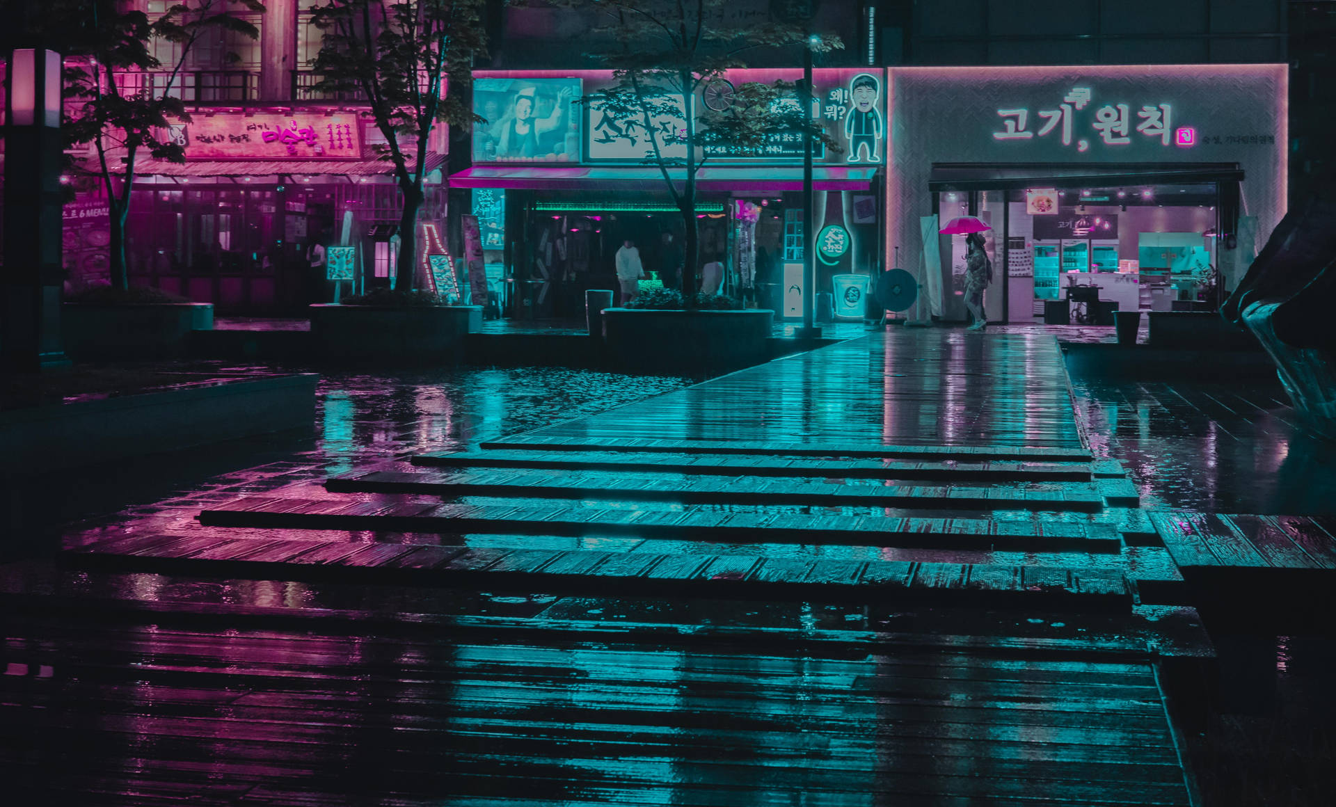 4k Ultra Hd Dark Vaporwave City Background