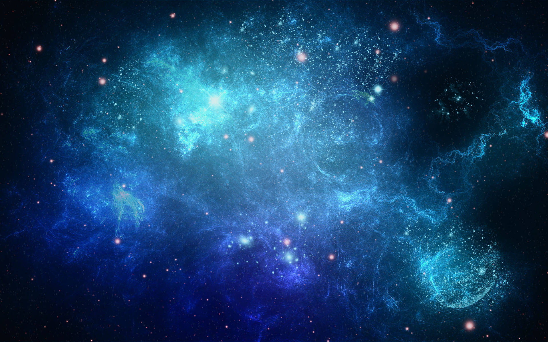 4k Ultra Hd Galaxy Blue Lightnings Background