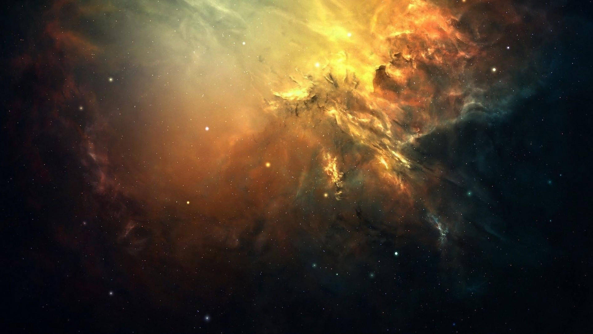 4k Ultra Hd Galaxy Golden Clouds Background