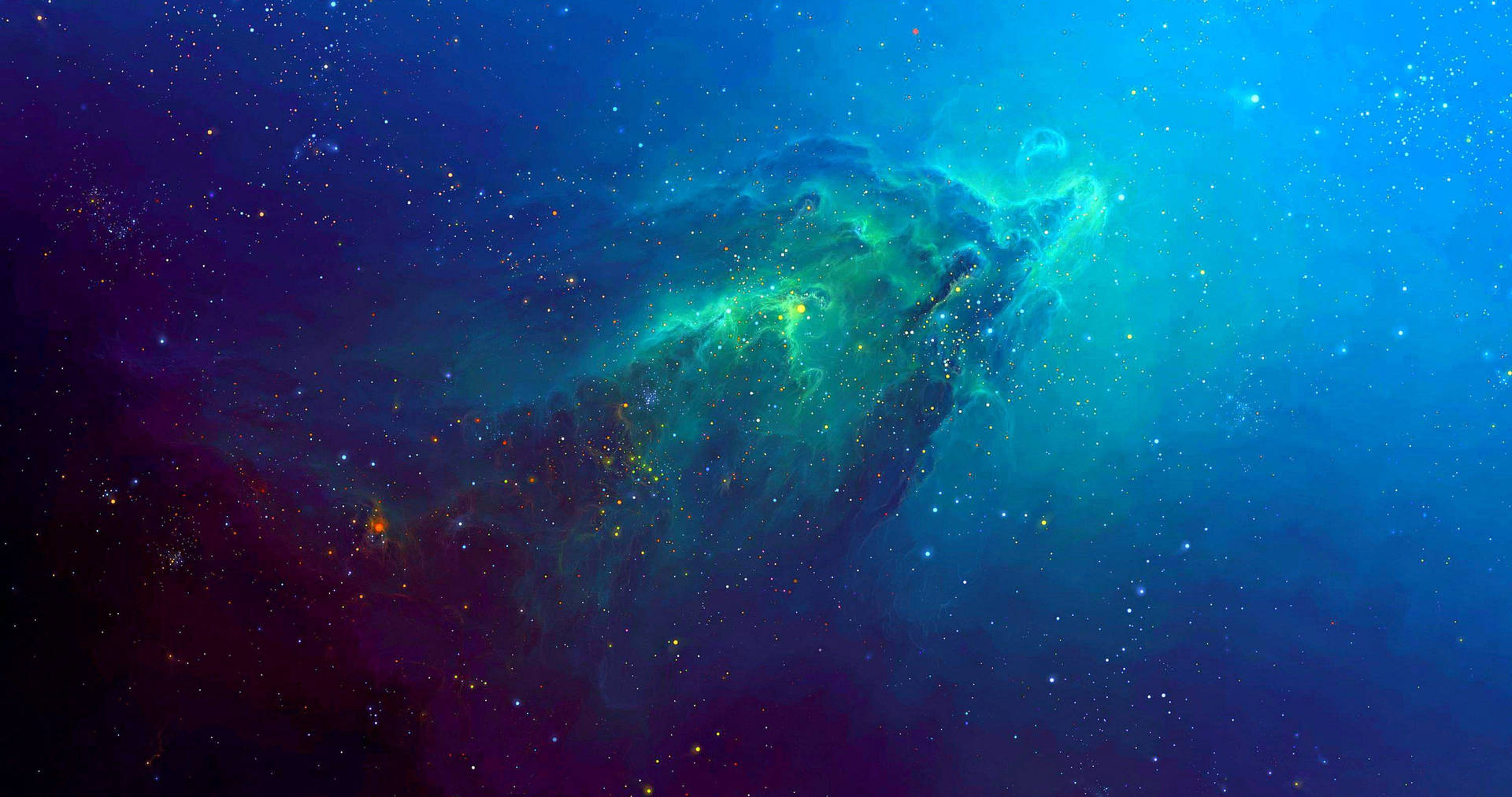 4k Ultra Hd Galaxy Green Clouds Background