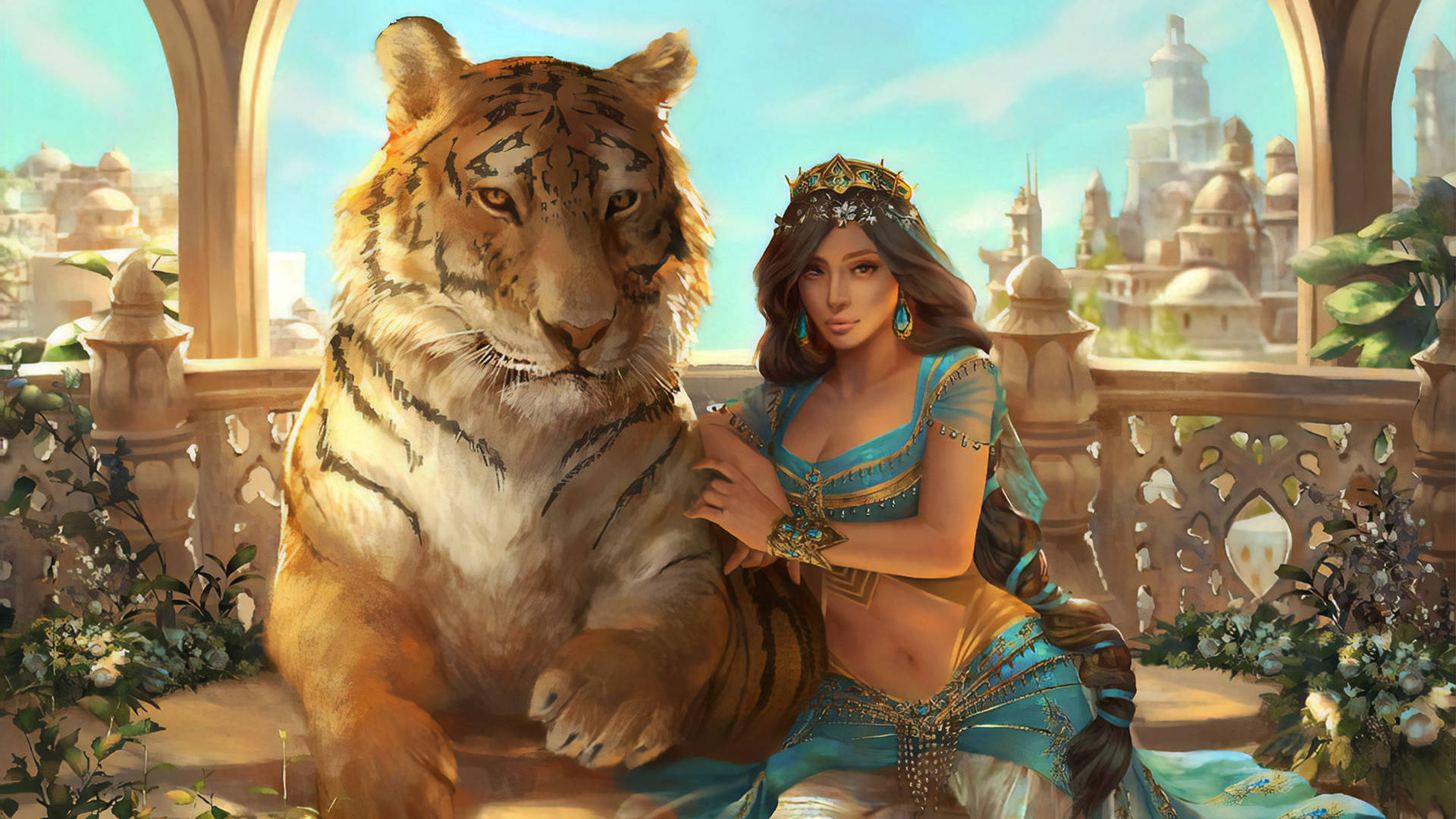 4k Ultra Hd Lions Tiger Jasmine Realistic Background