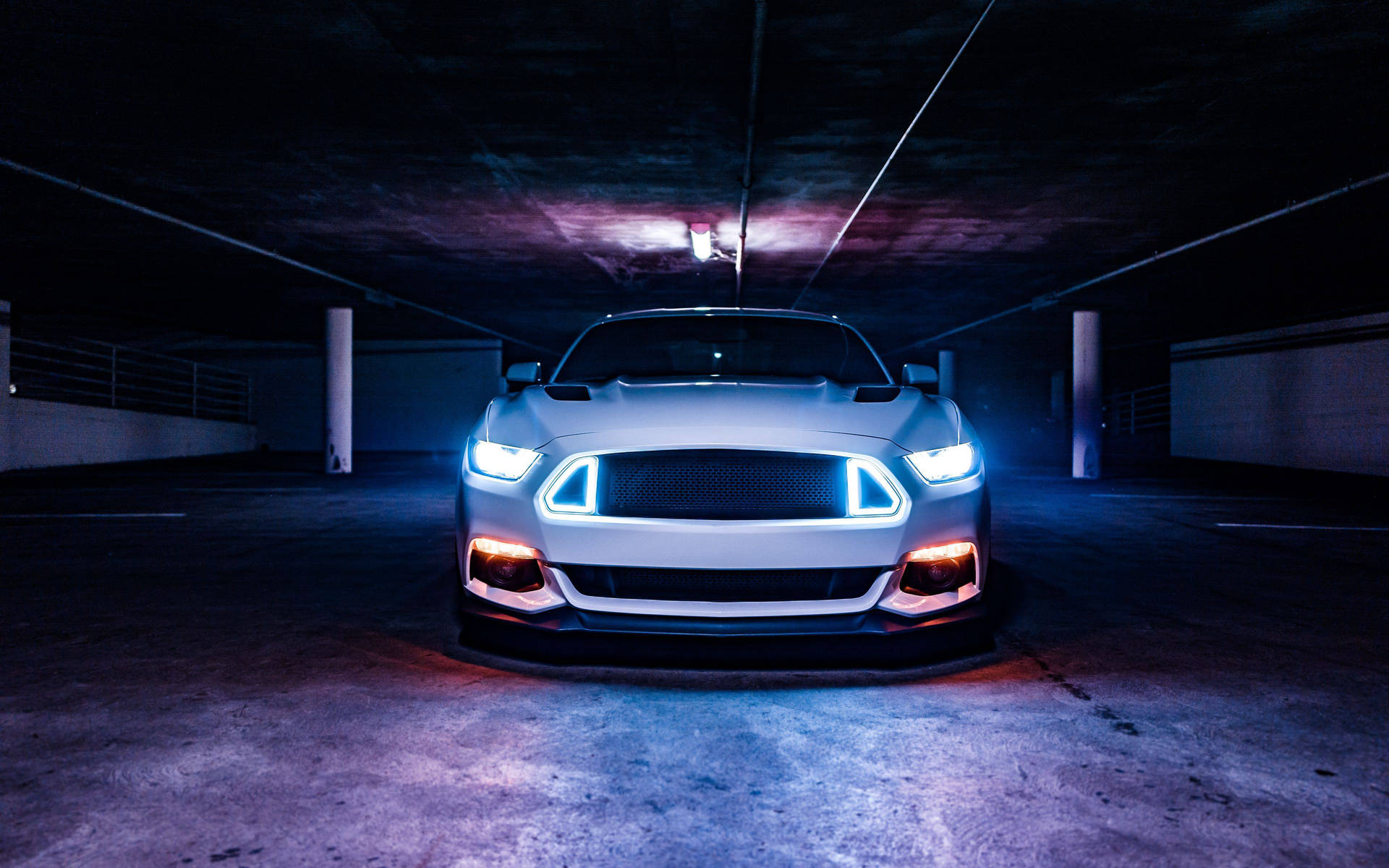 4k Ultra Hd Mustang With Led Headlights Background