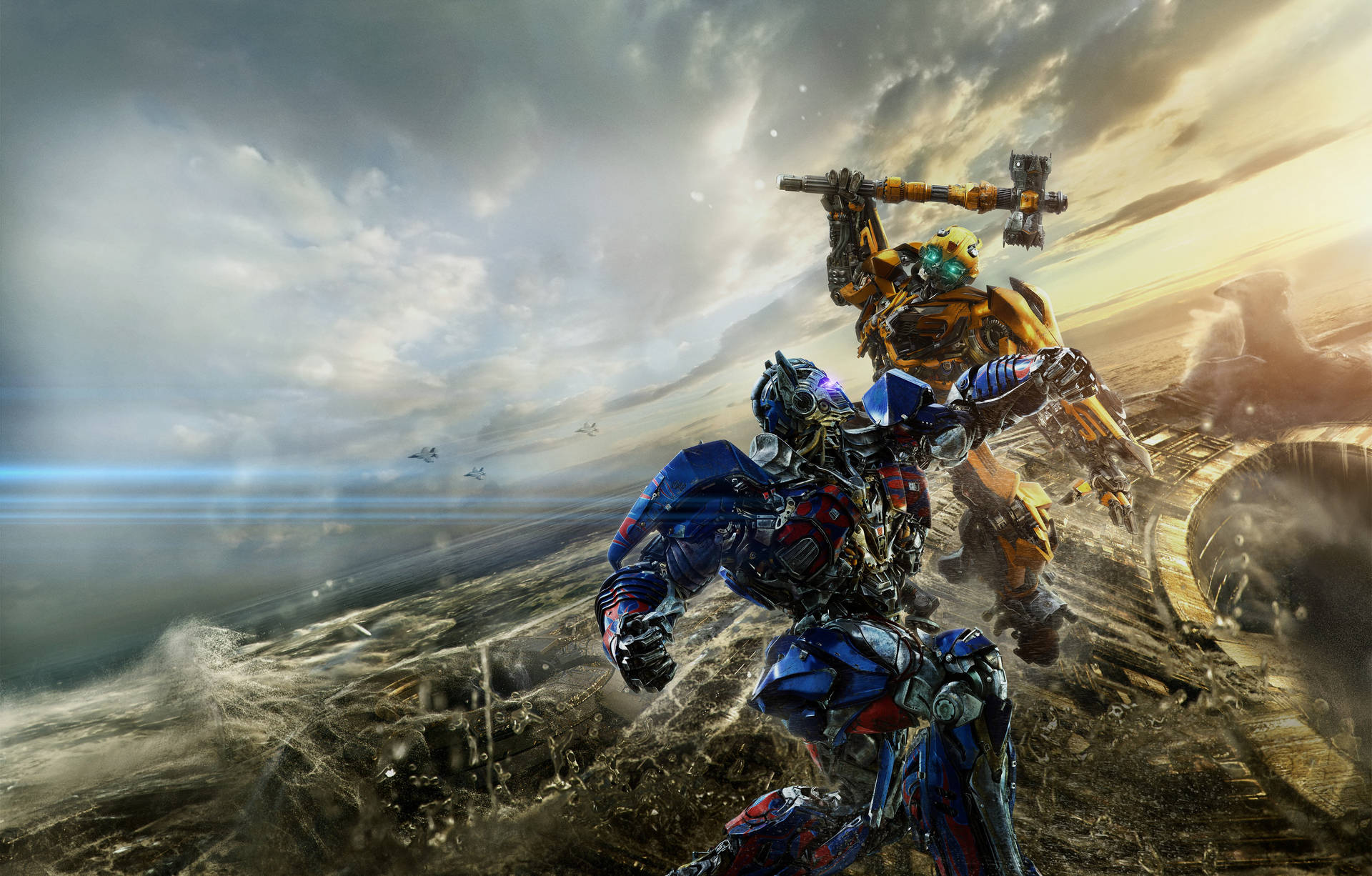 4k Ultra Hd Transformers Optimus Bumblebee Fight Background