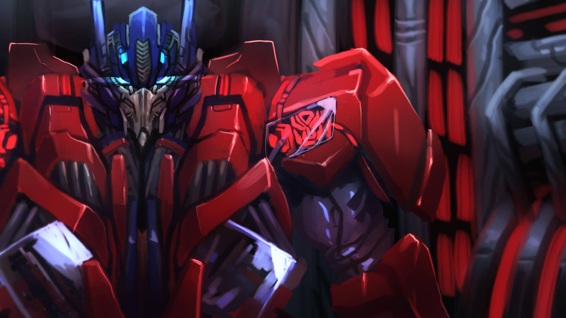 4k Ultra Hd Transformers Optimus Red Artwork Background