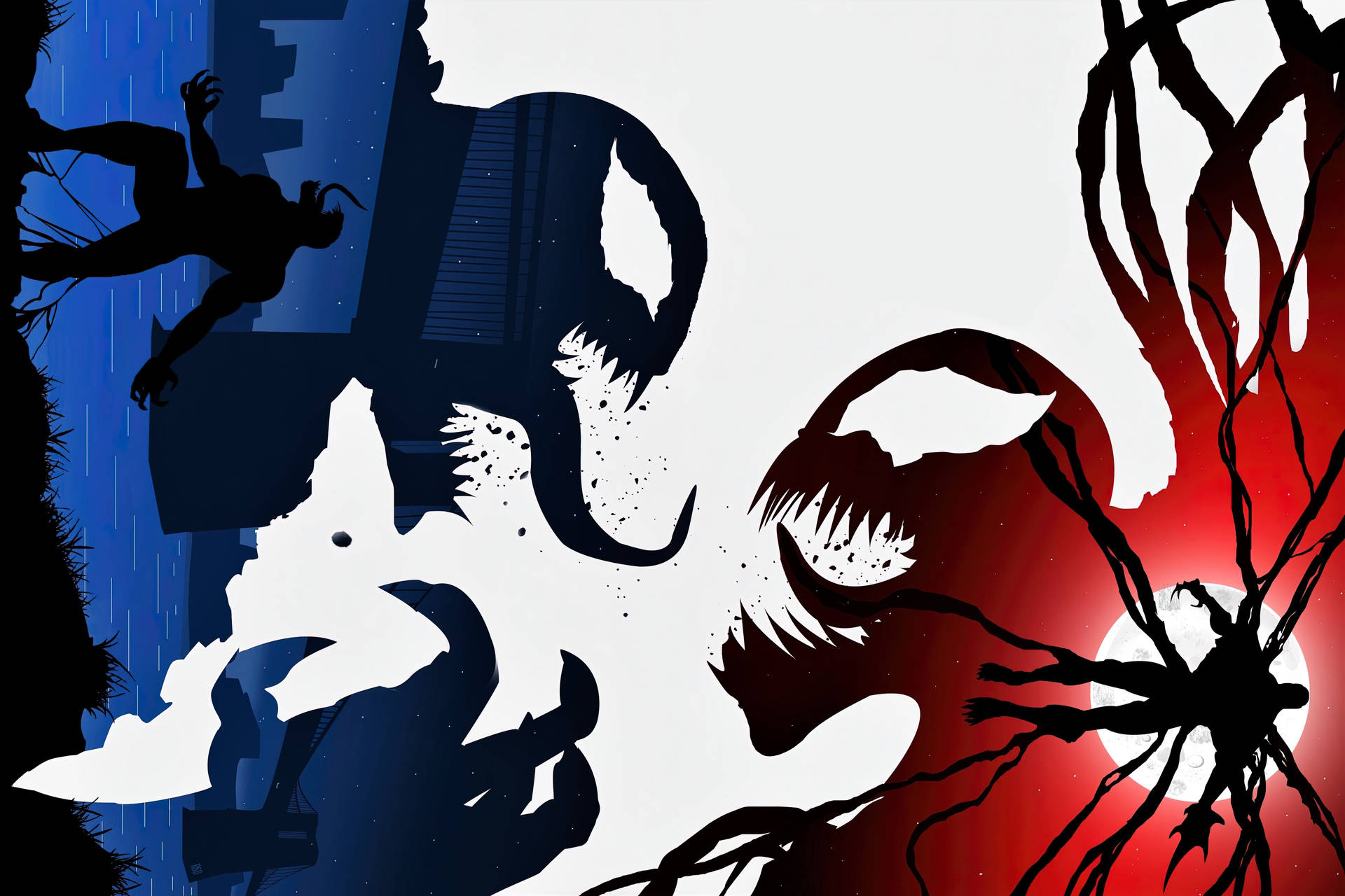 4k Ultra Hd Venom And Carnage Silhouette