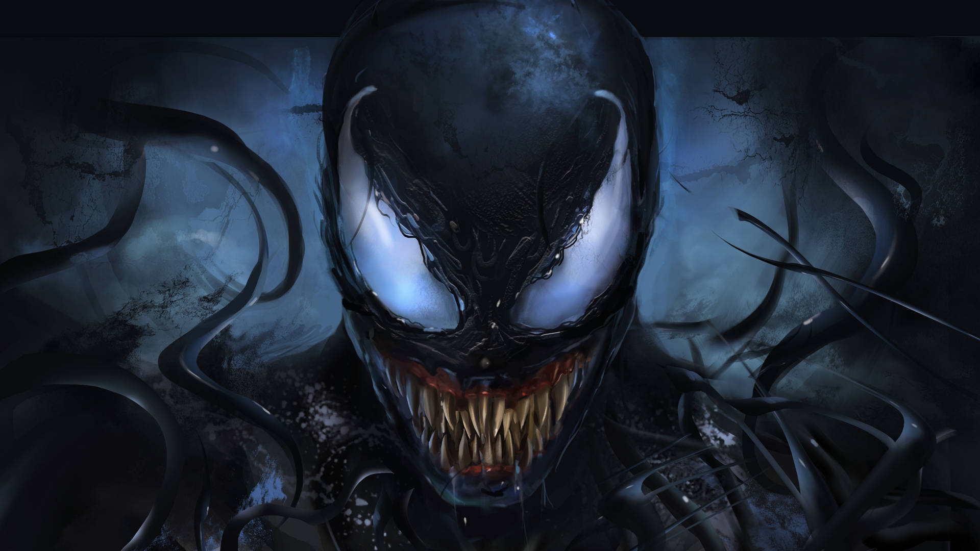 4k Ultra Hd Venom Face With Black Goo