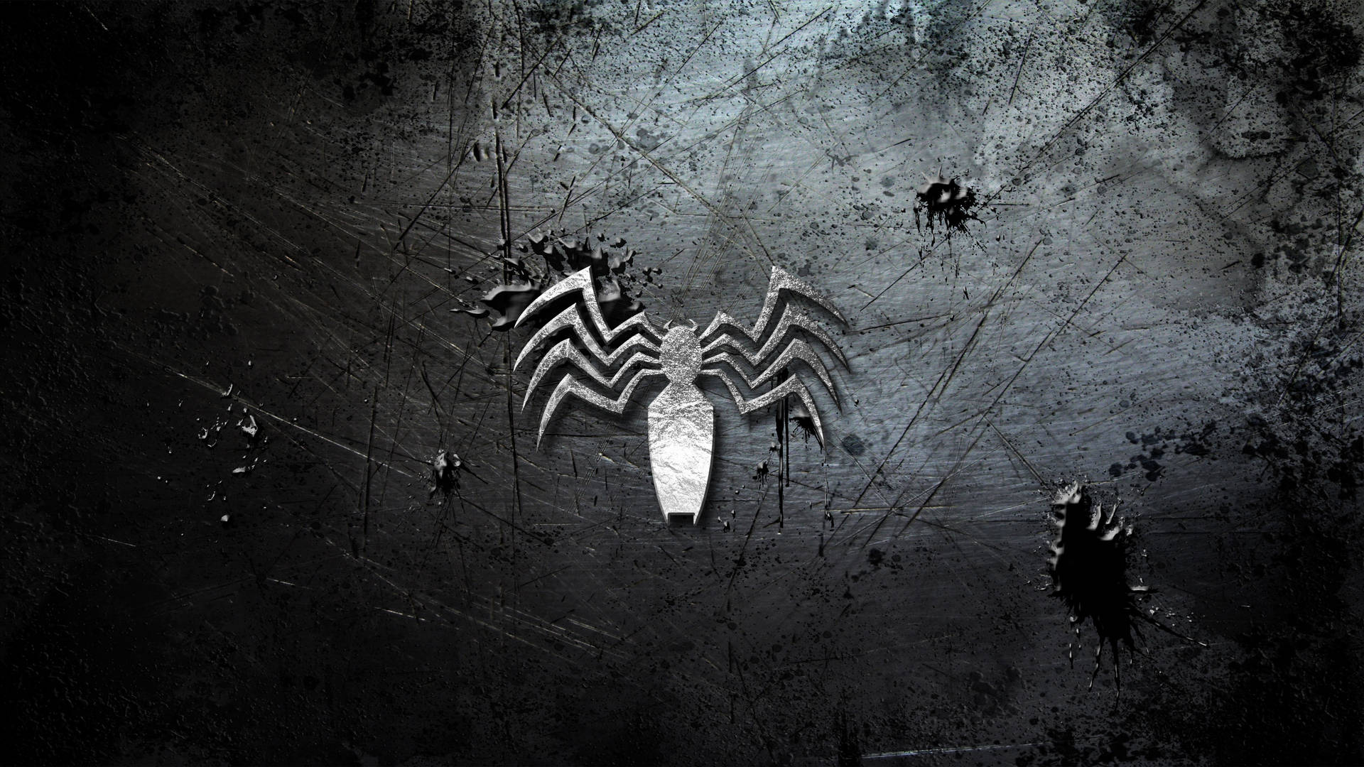 4k Ultra Hd Venom Logo On Steel Background