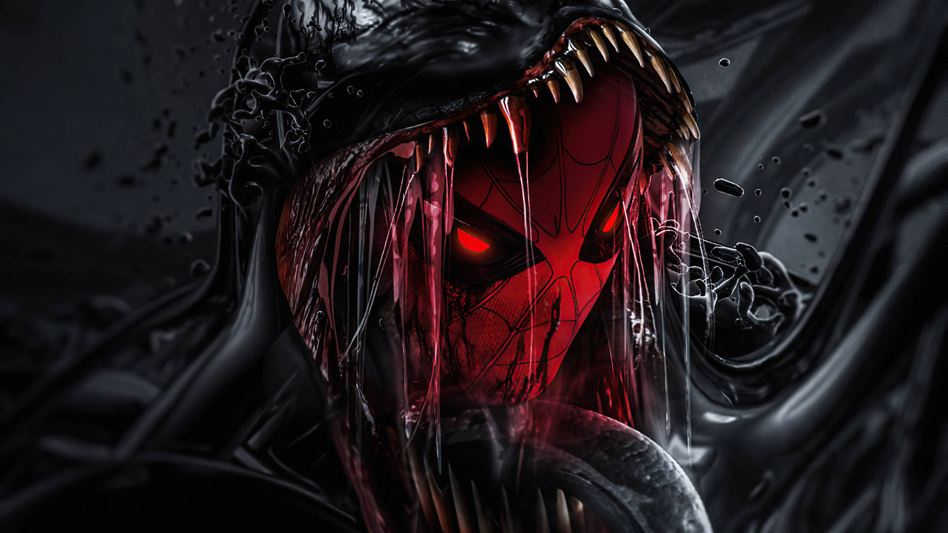 4k Ultra Hd Venom Mouth With Spider-man