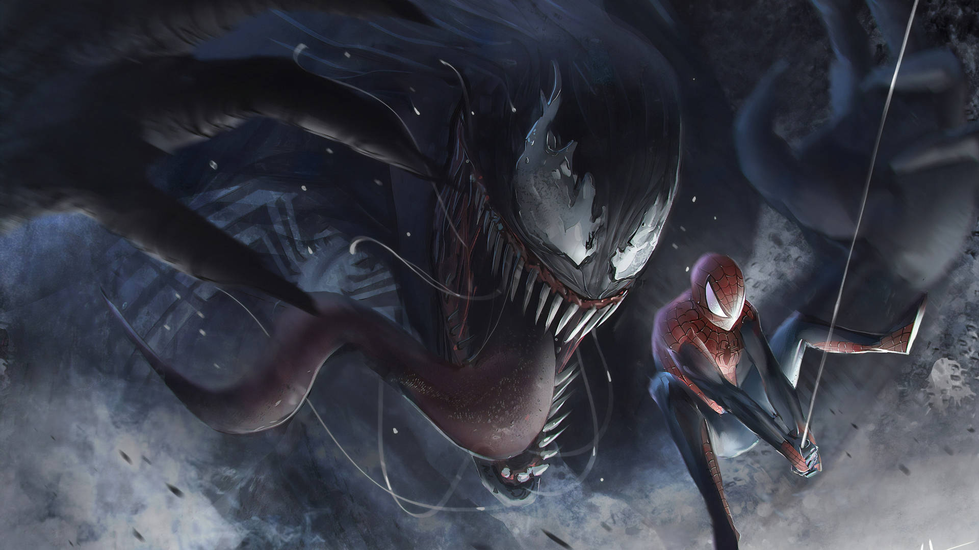 4k Ultra Hd Venom Pursuing Spider-man