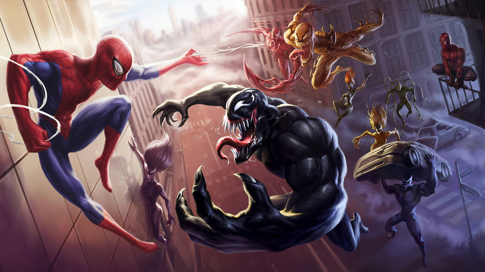 4k Ultra Hd Venom With Other Symbiotes