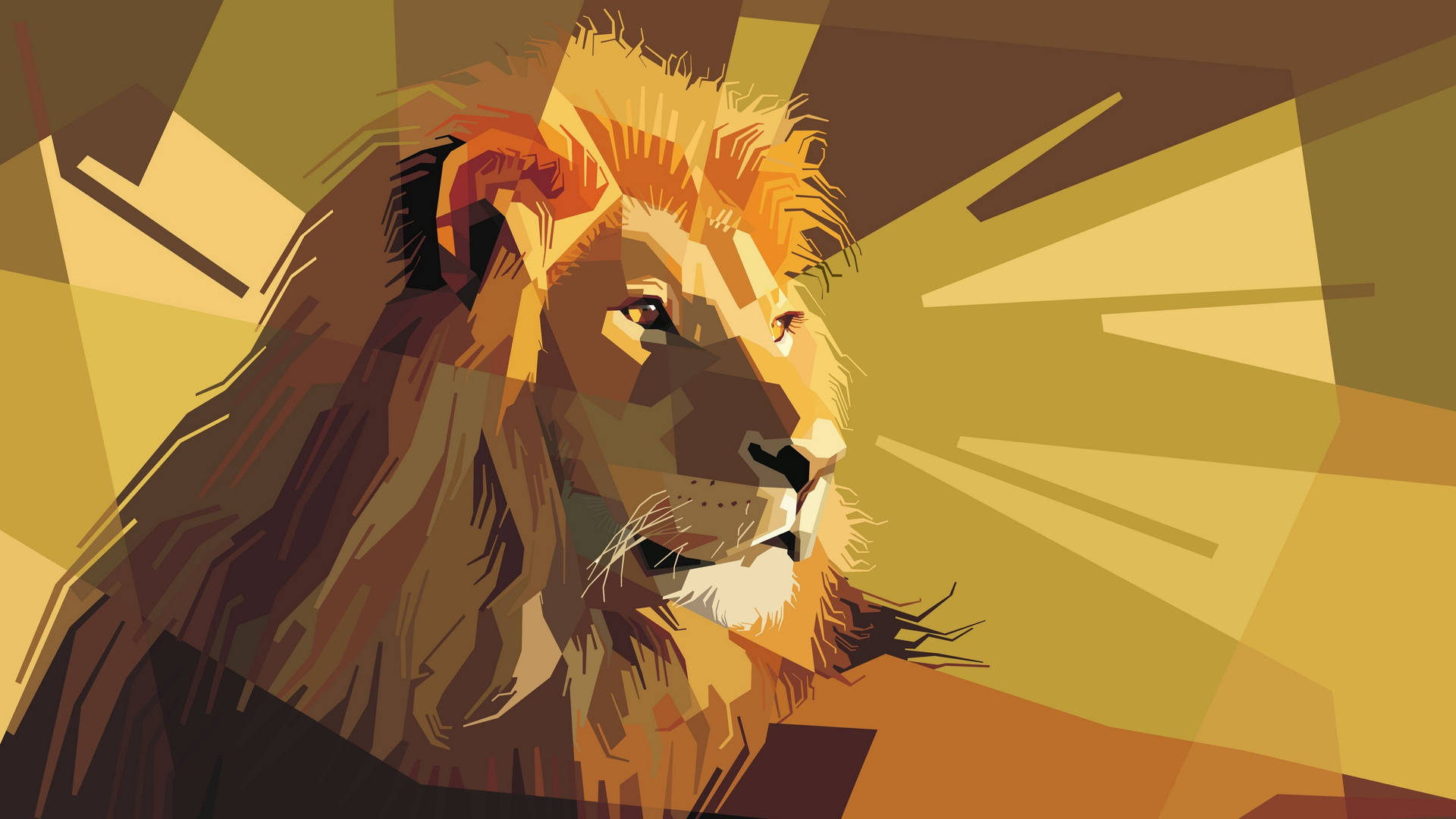 4k Vector Golden Lion Background