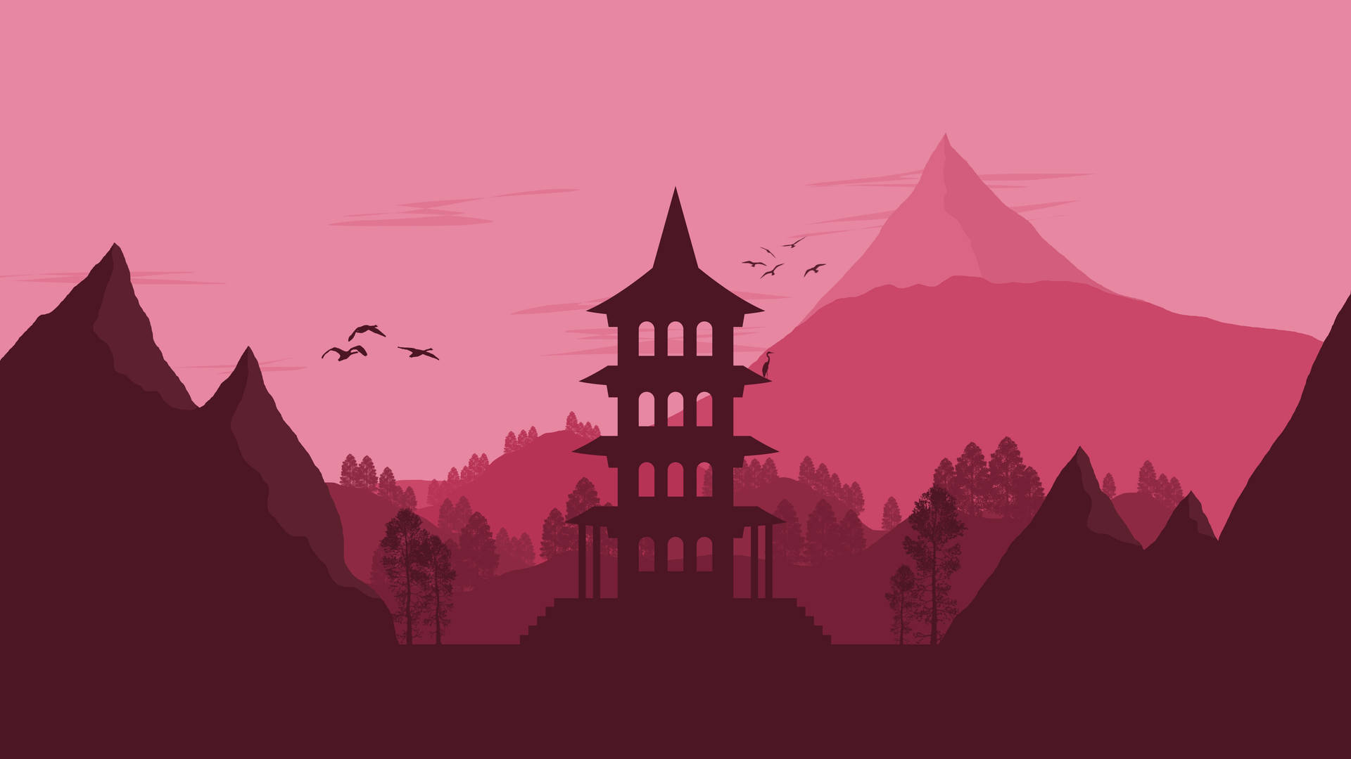 4k Vector Japan Landscape Background