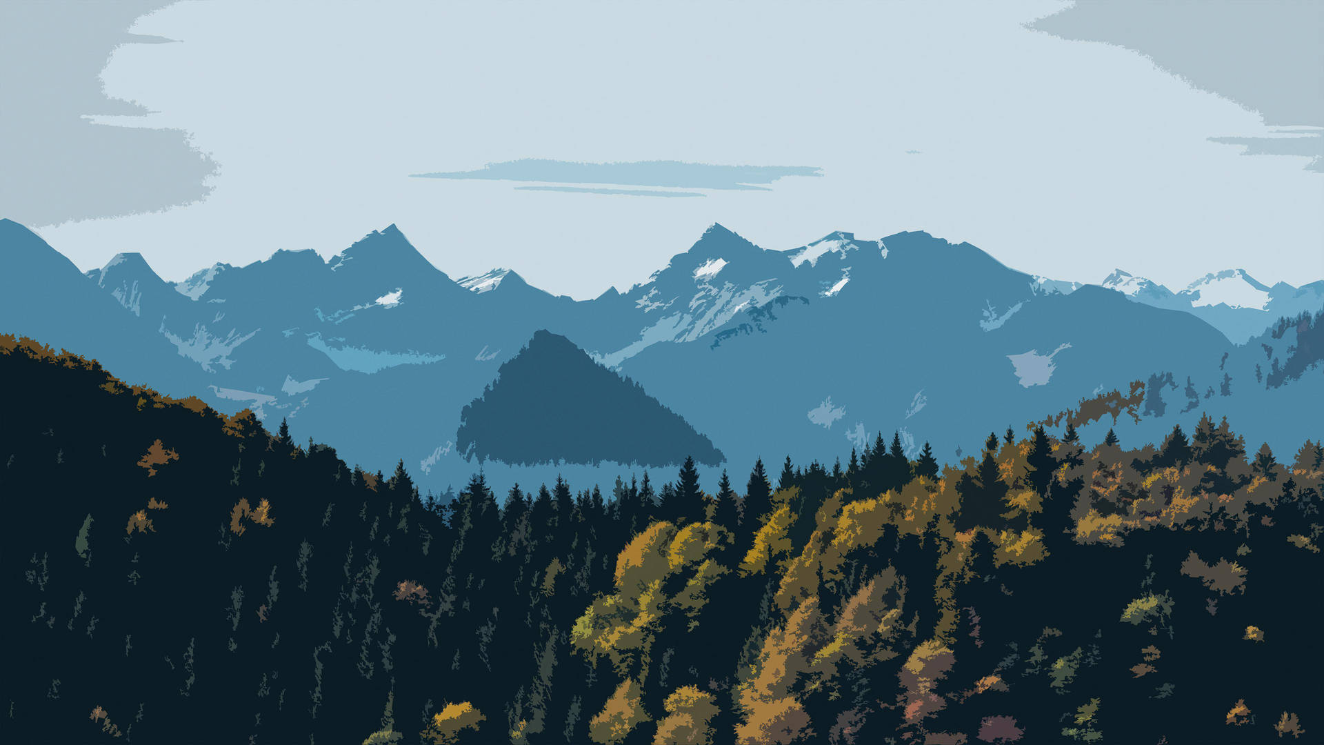 4k Vector Mountain Scenery Background