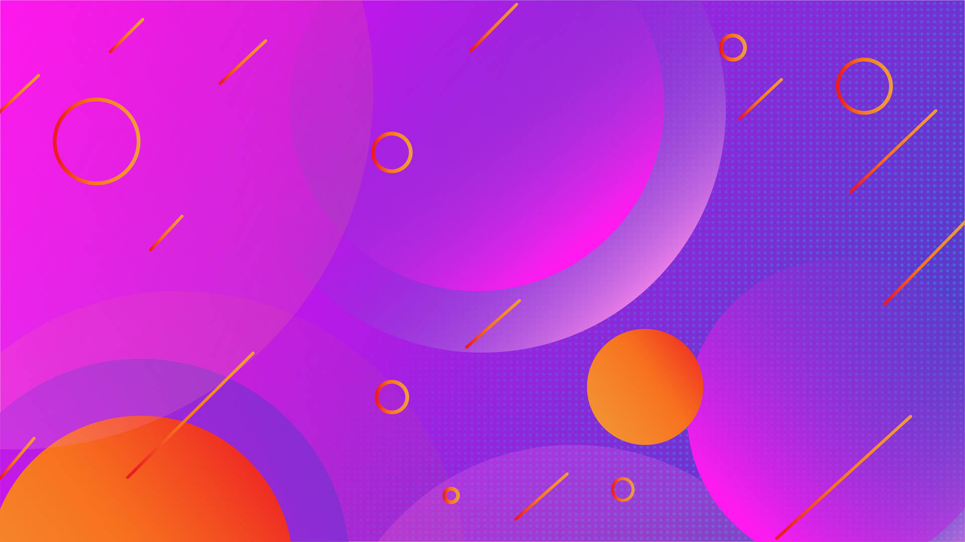 4k Vector Purple And Orange Circles Background