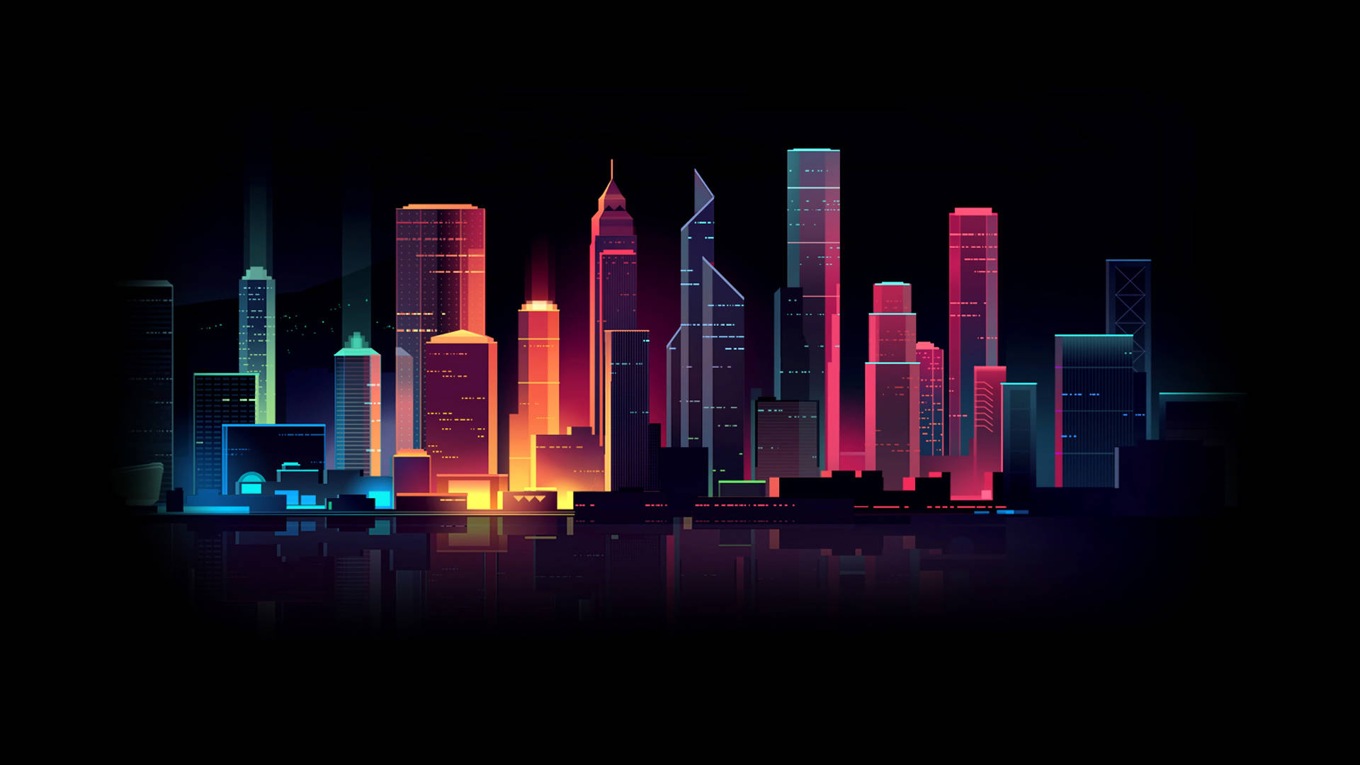 4k Vector Skyline Background