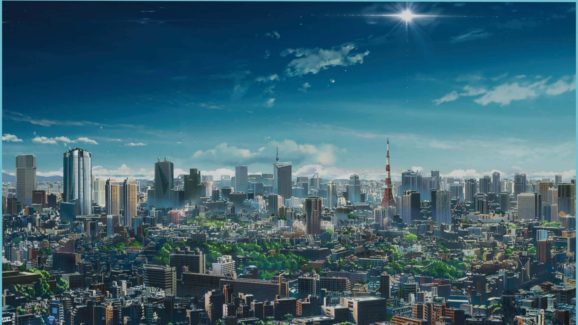 4k View Of Tokyo's Majestic Anime Scene Background