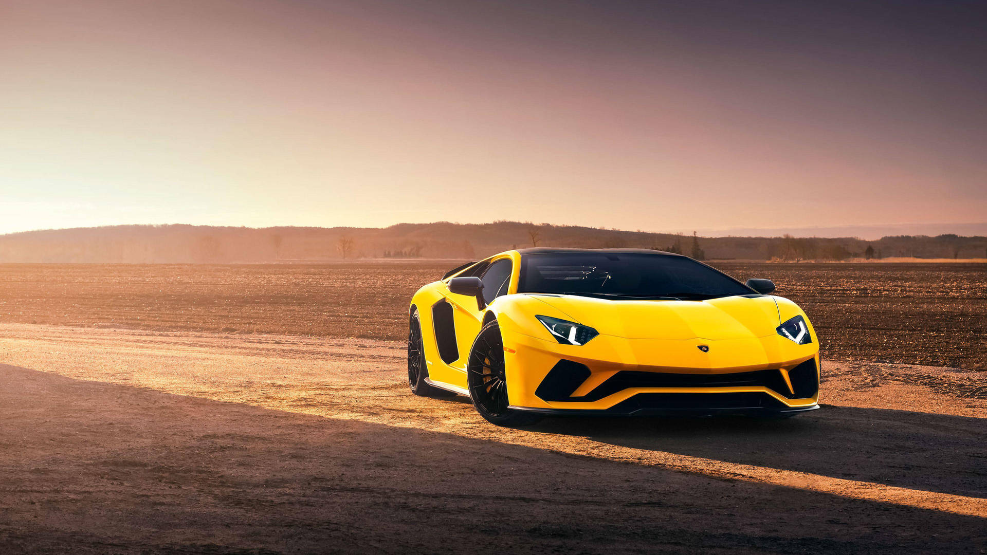4k Yellow Luxury Car In Desert Background