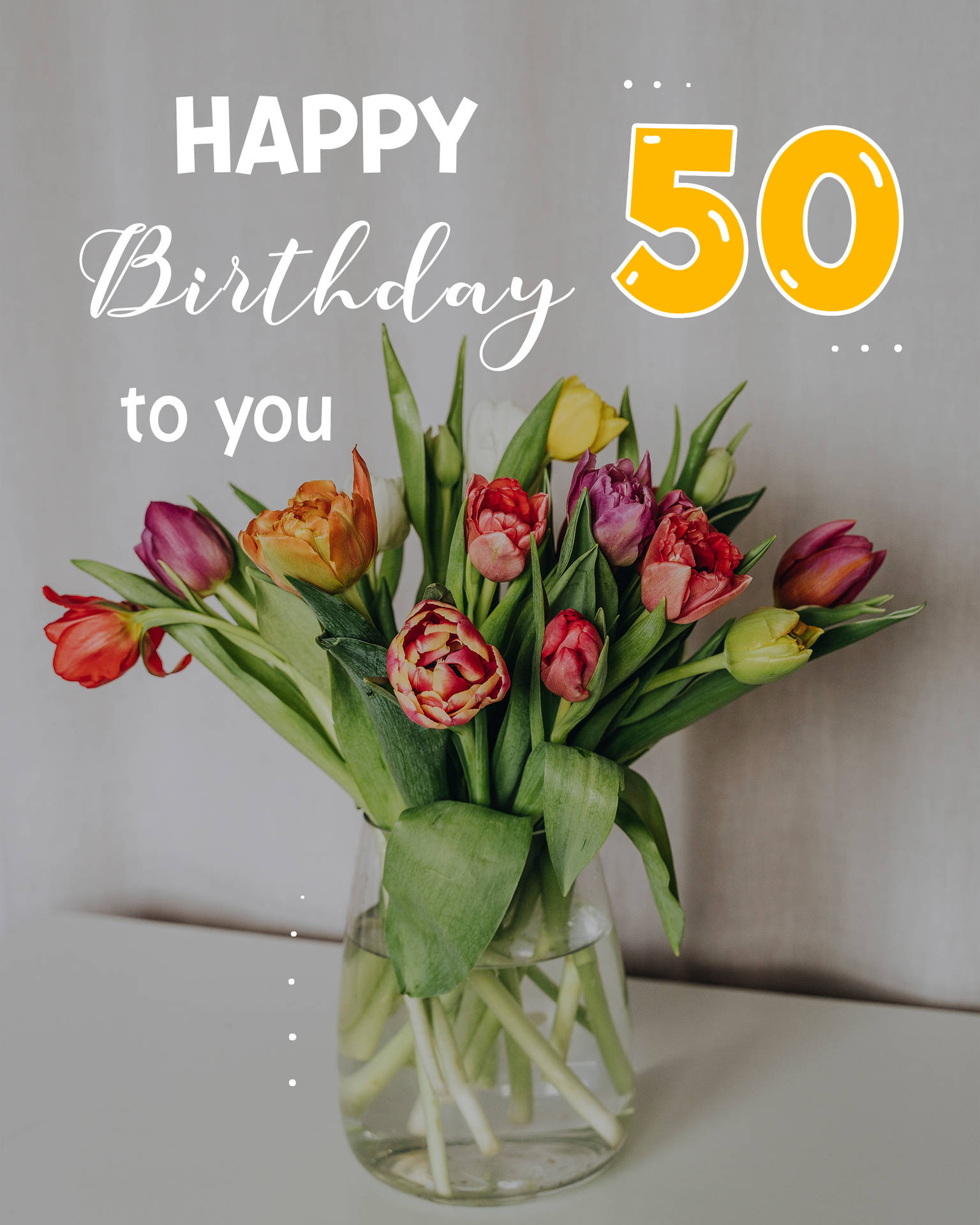 50th Happy Birthday Flower