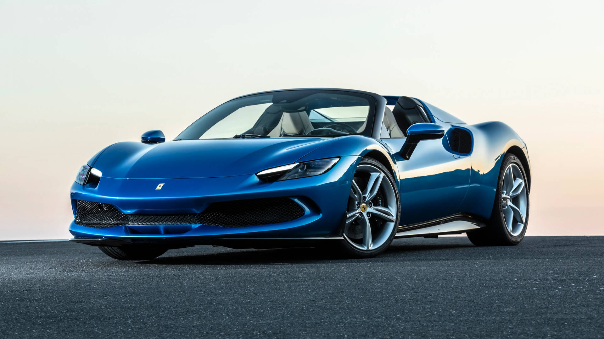 5120x1440 Ferrari Car Blue Background