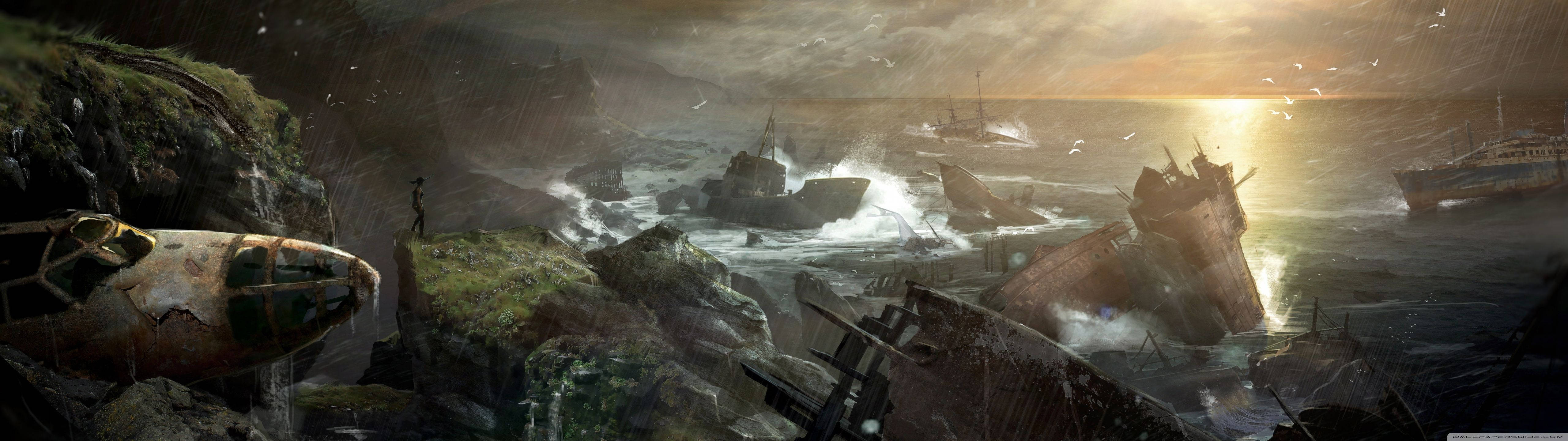 5120x1440 Game Tomb Raider Shipwrecks