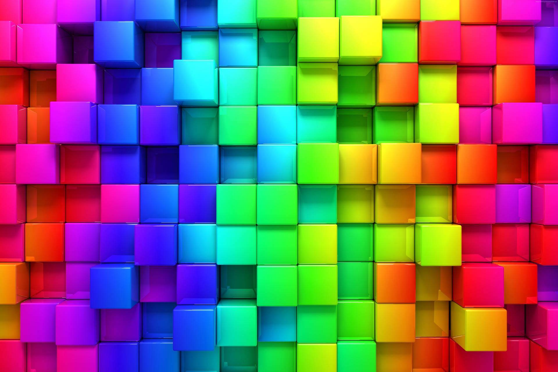 5k Hd Colorful 3d Cubes Background