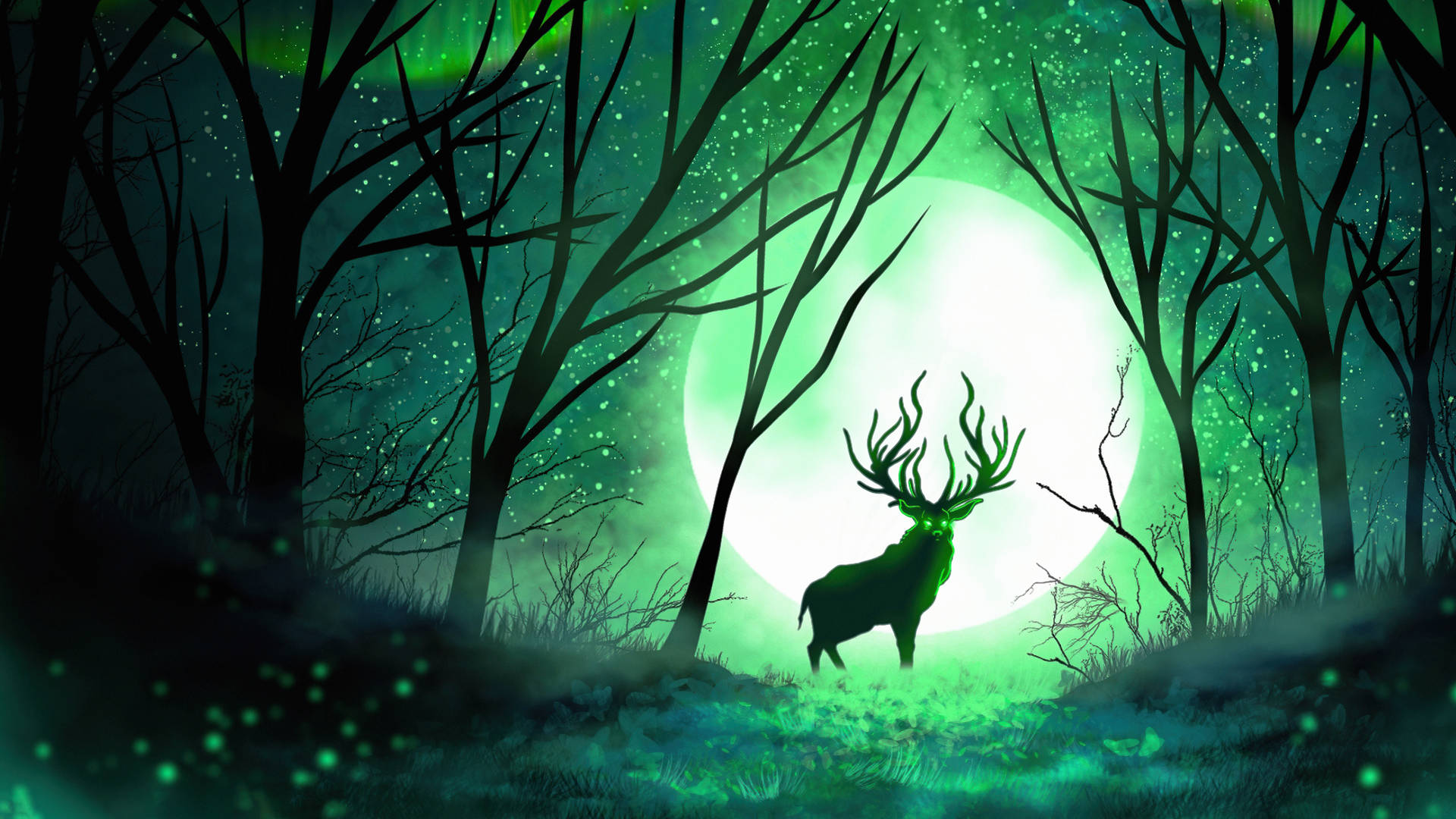 5k Hd Forest Spirit Deer Background