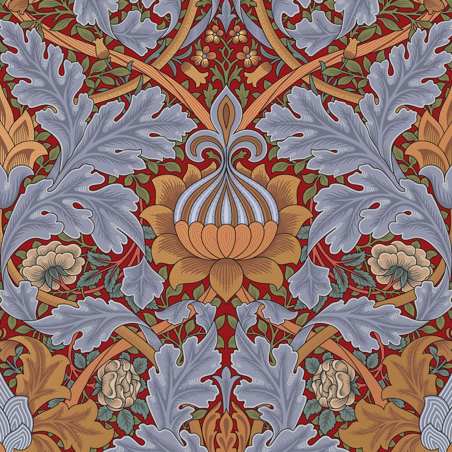 60s Aesthetic Damask Background