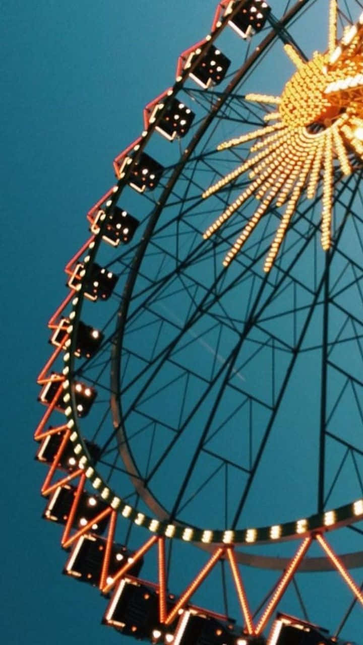 60s Aesthetic Ferris Wheel Background