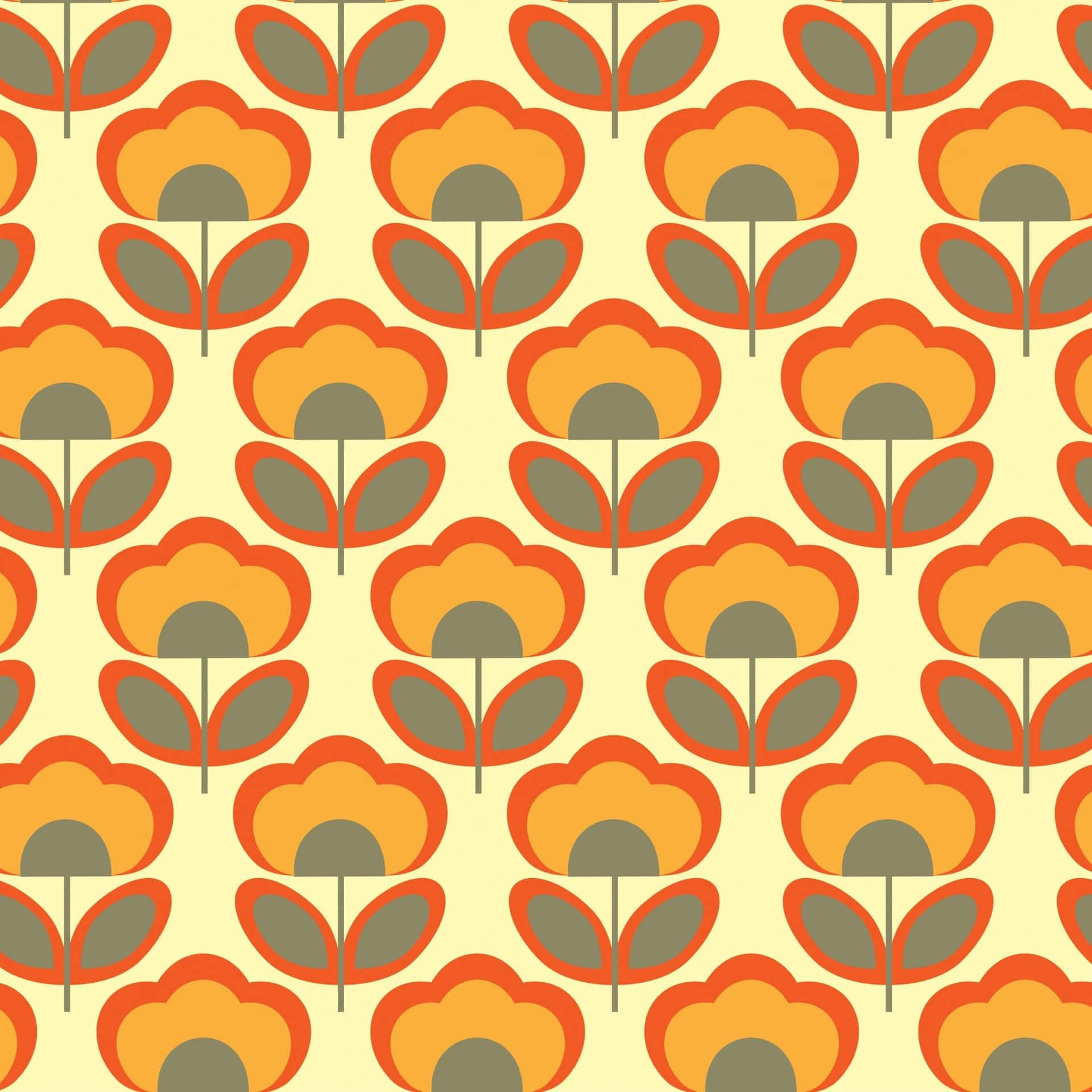 60s Aesthetic Flower Pattern Background