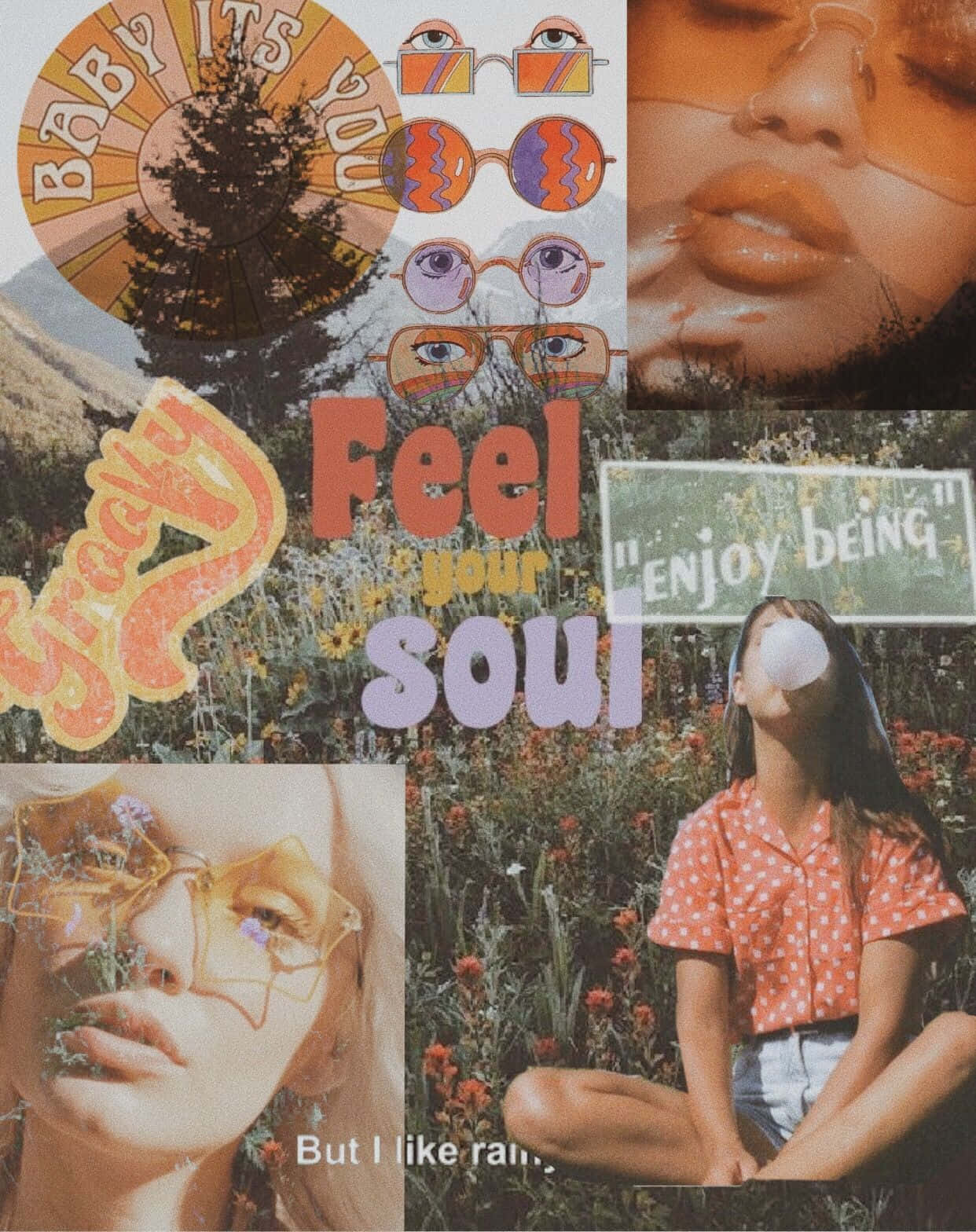 60s Aesthetic Photomontage Background
