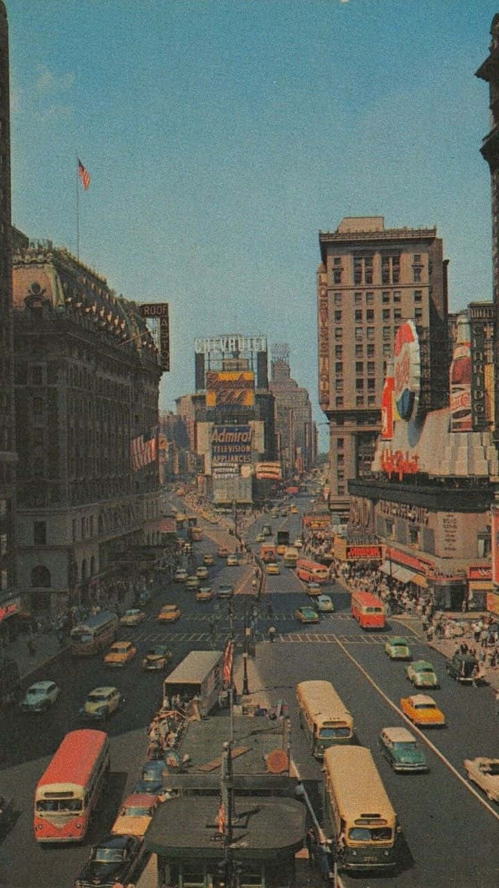 60s Aesthetic Time Square