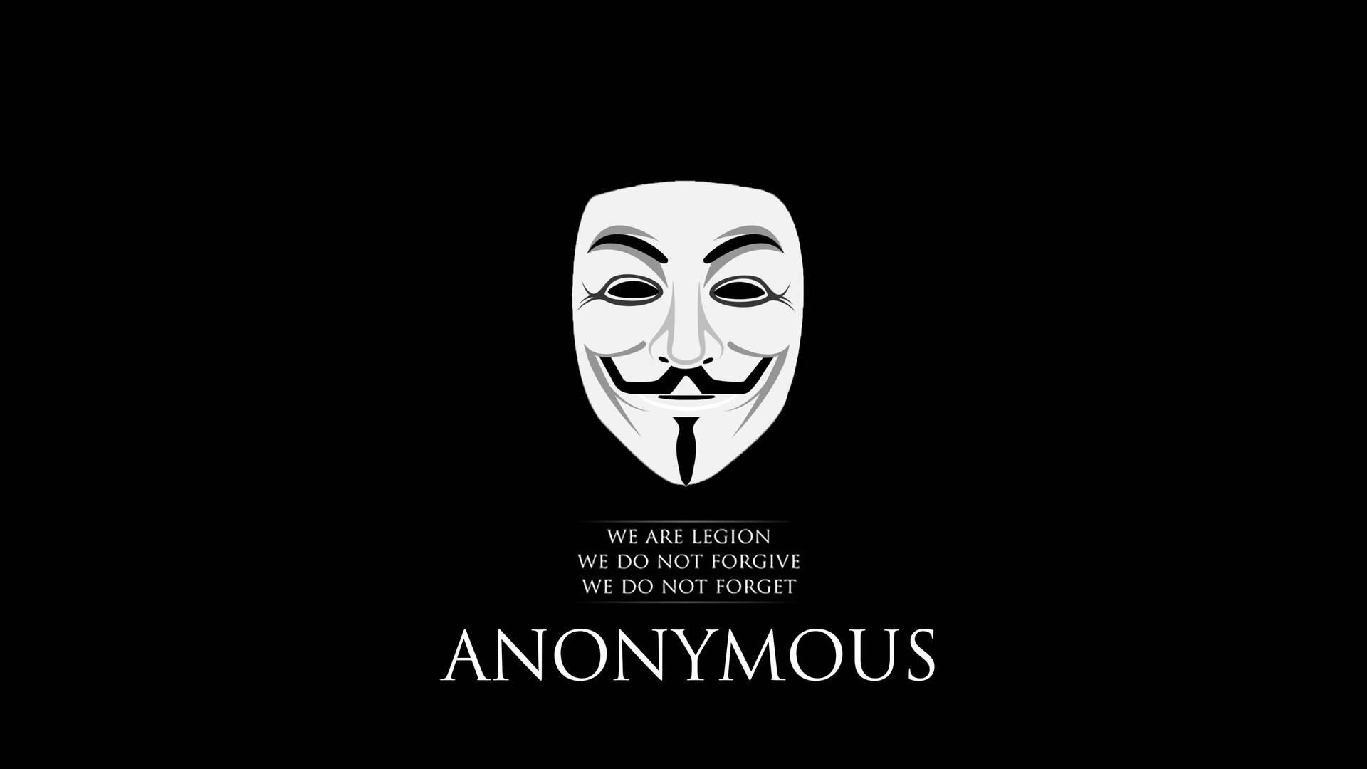 64k Ultra Hd Hacker Anonymous Mask Tagline Background