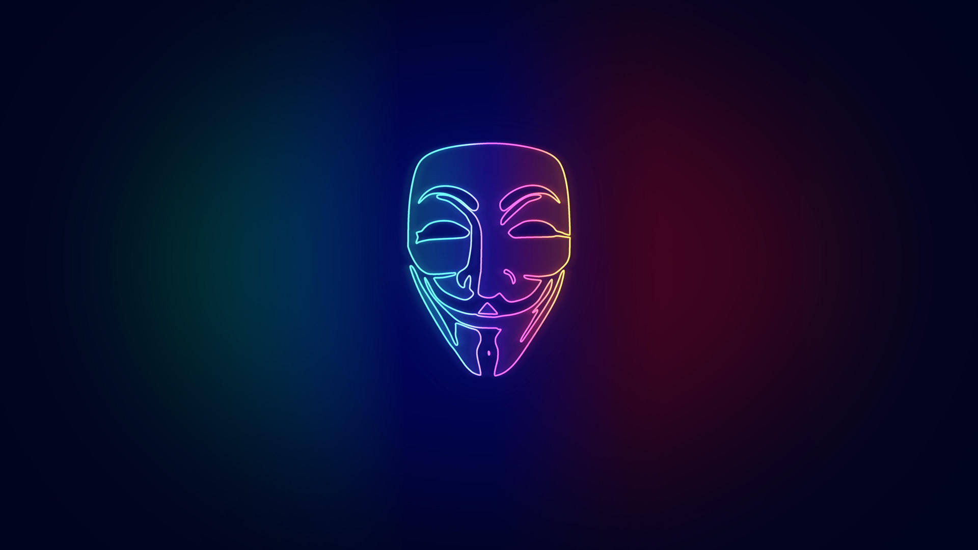 64k Ultra Hd Hacker Anonymous Neon Mask Background