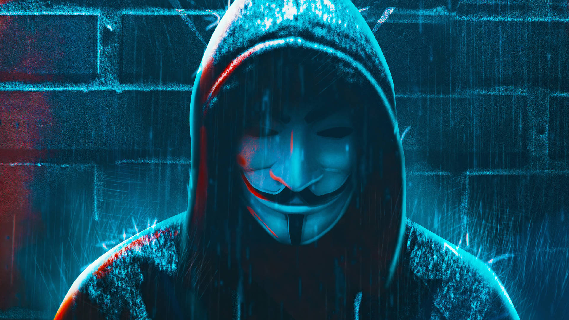 64k Ultra Hd Hacker Mask Blue