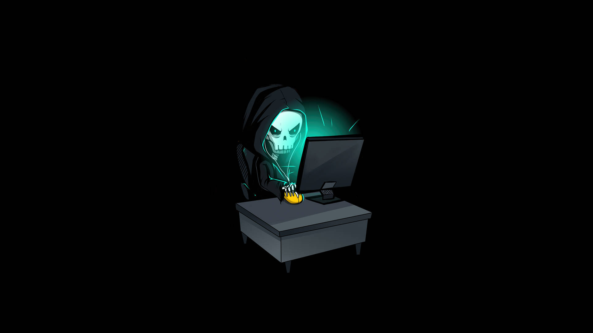 64k Ultra Hd Hacker Skeleton Background