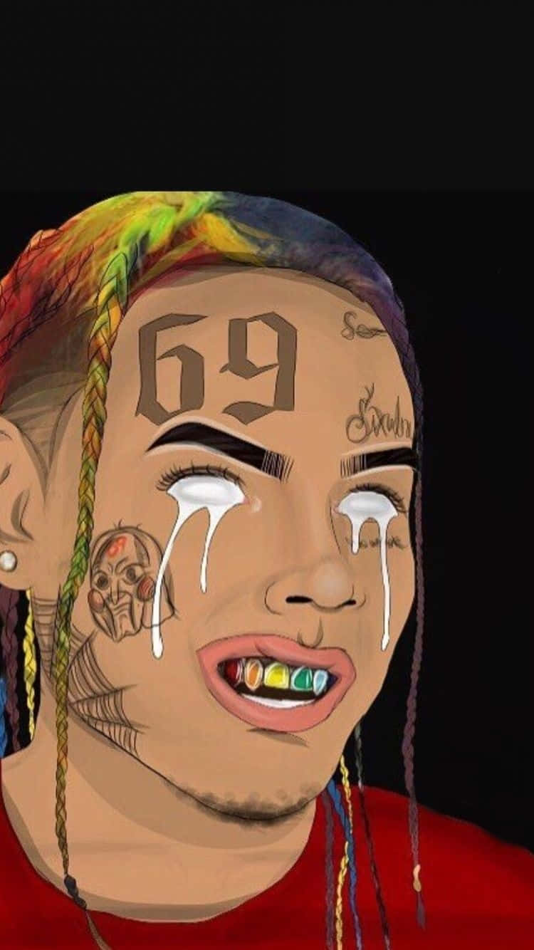 6ix9ine Aka Daniel Hernandez Cartoon Rapper